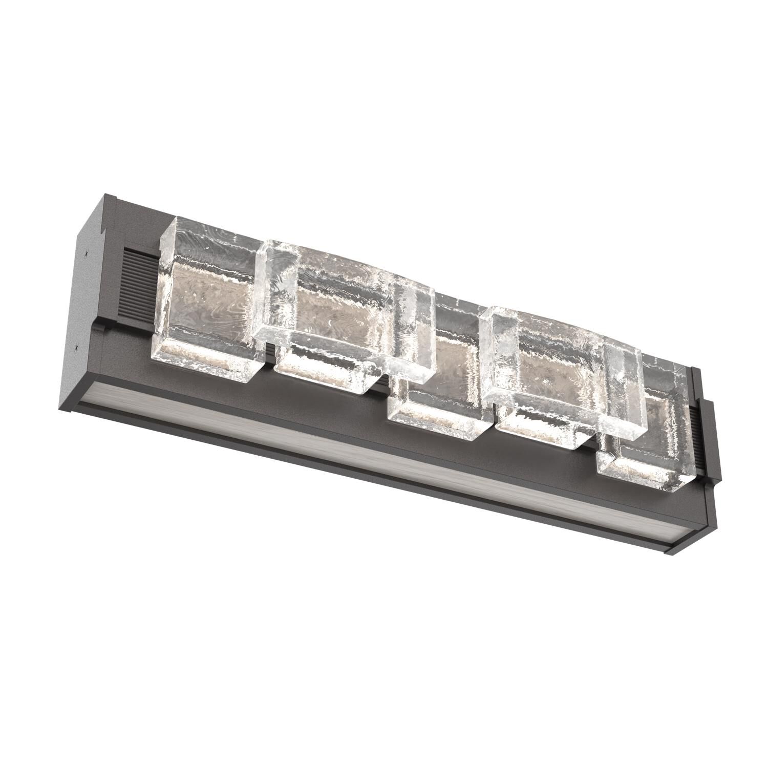 Shown in Graphite finish and Rough Seedy glass and Light Oak accent