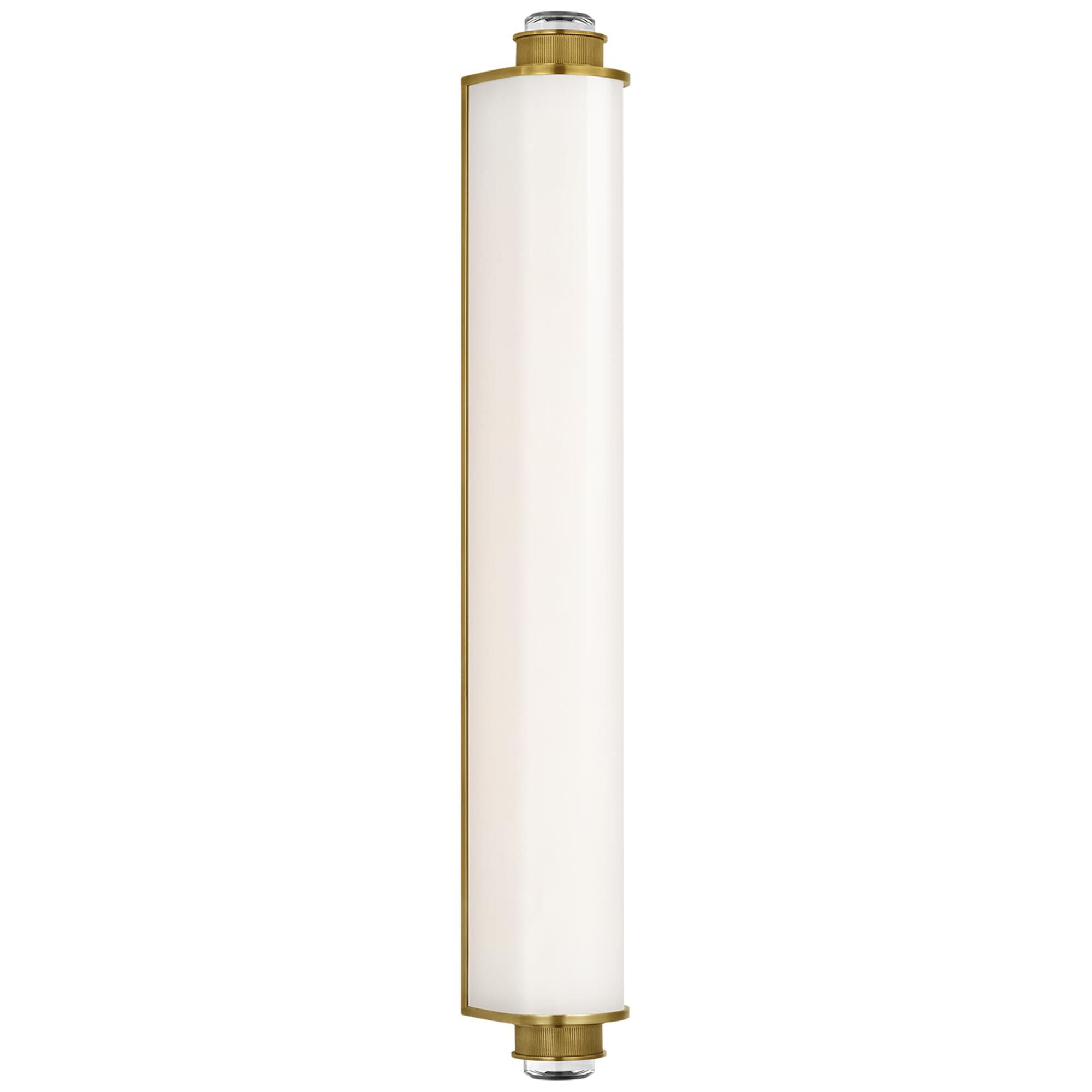 Shown in Soft Brass finish and White glass