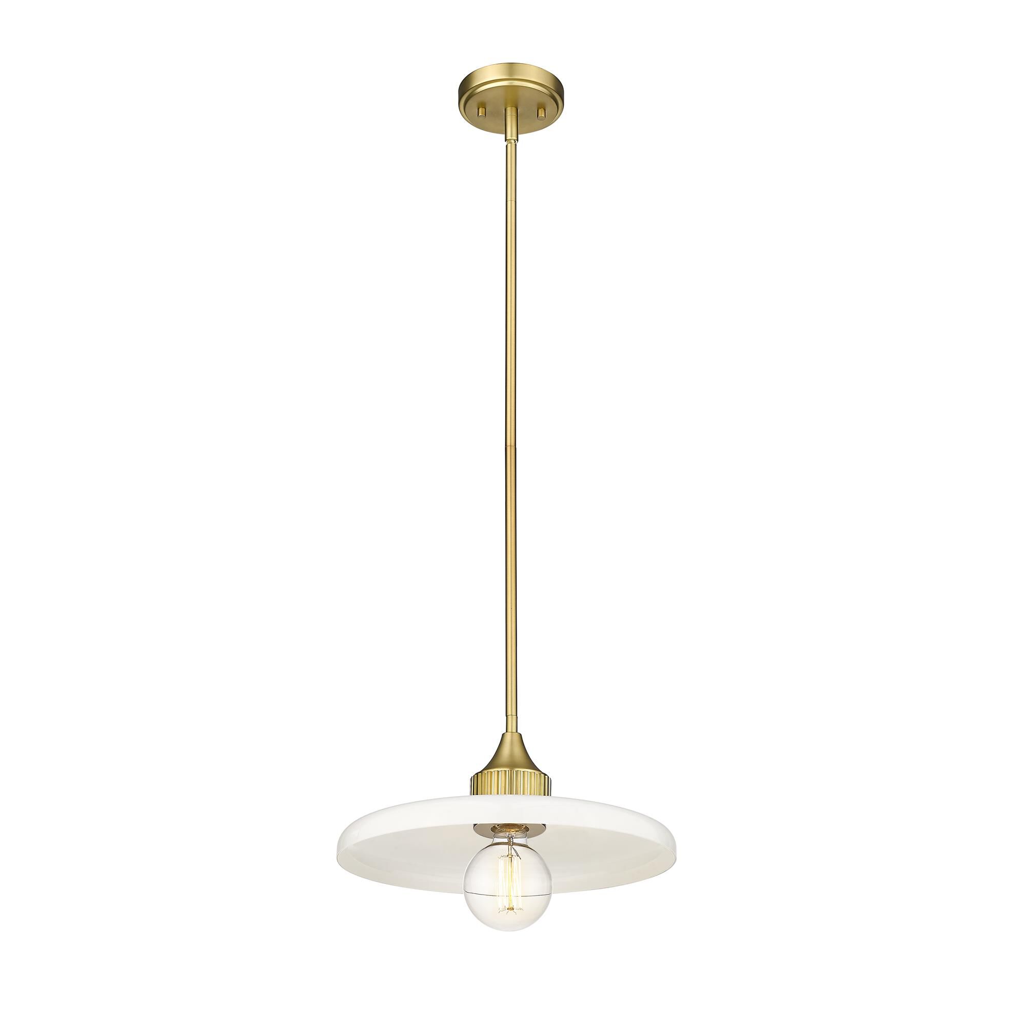 Shown in Olde Brass finish and Opal glass