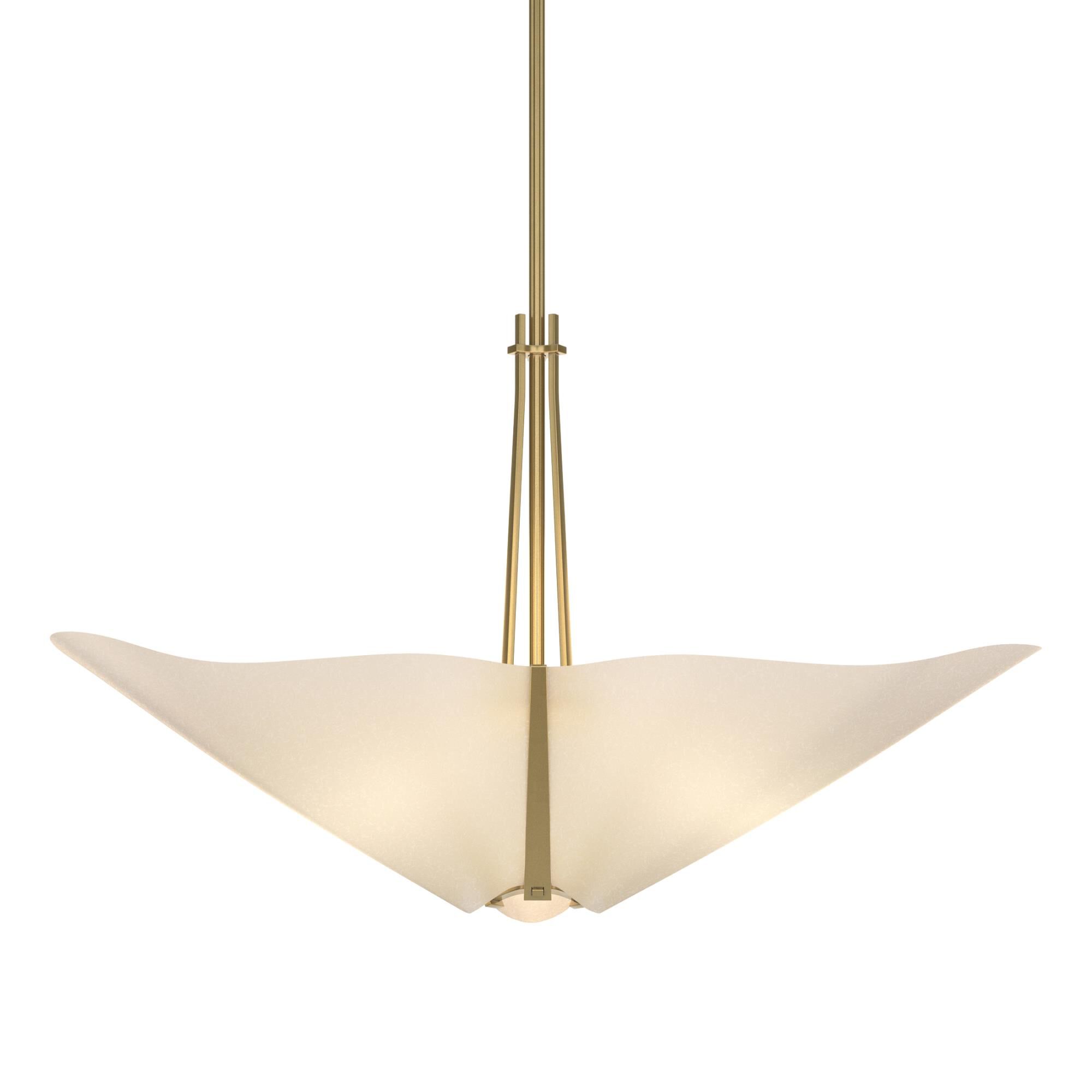 Shown in Modern Brass finish and Frosted Acrylic shade
