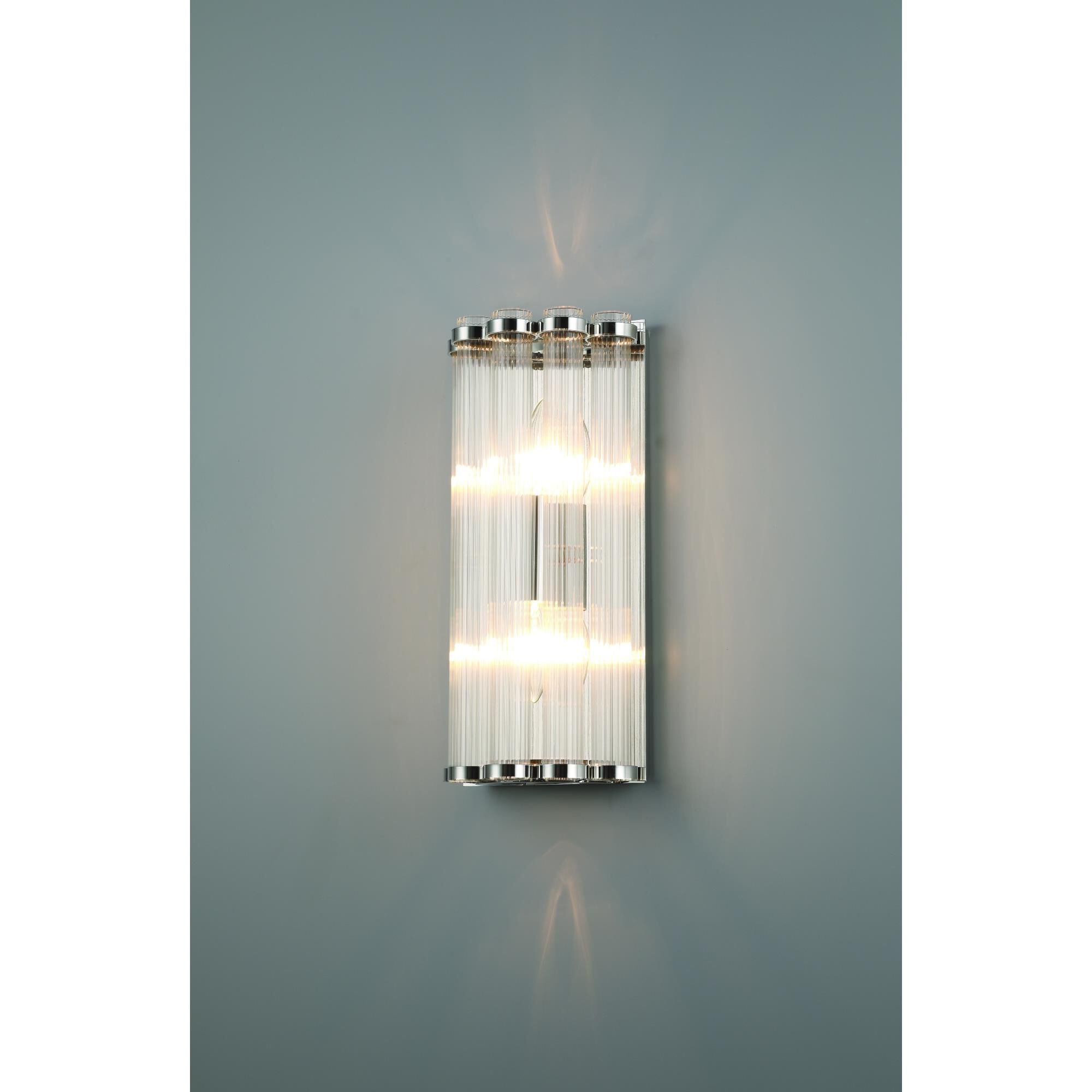 Shown in Nickel finish and Clear  glass