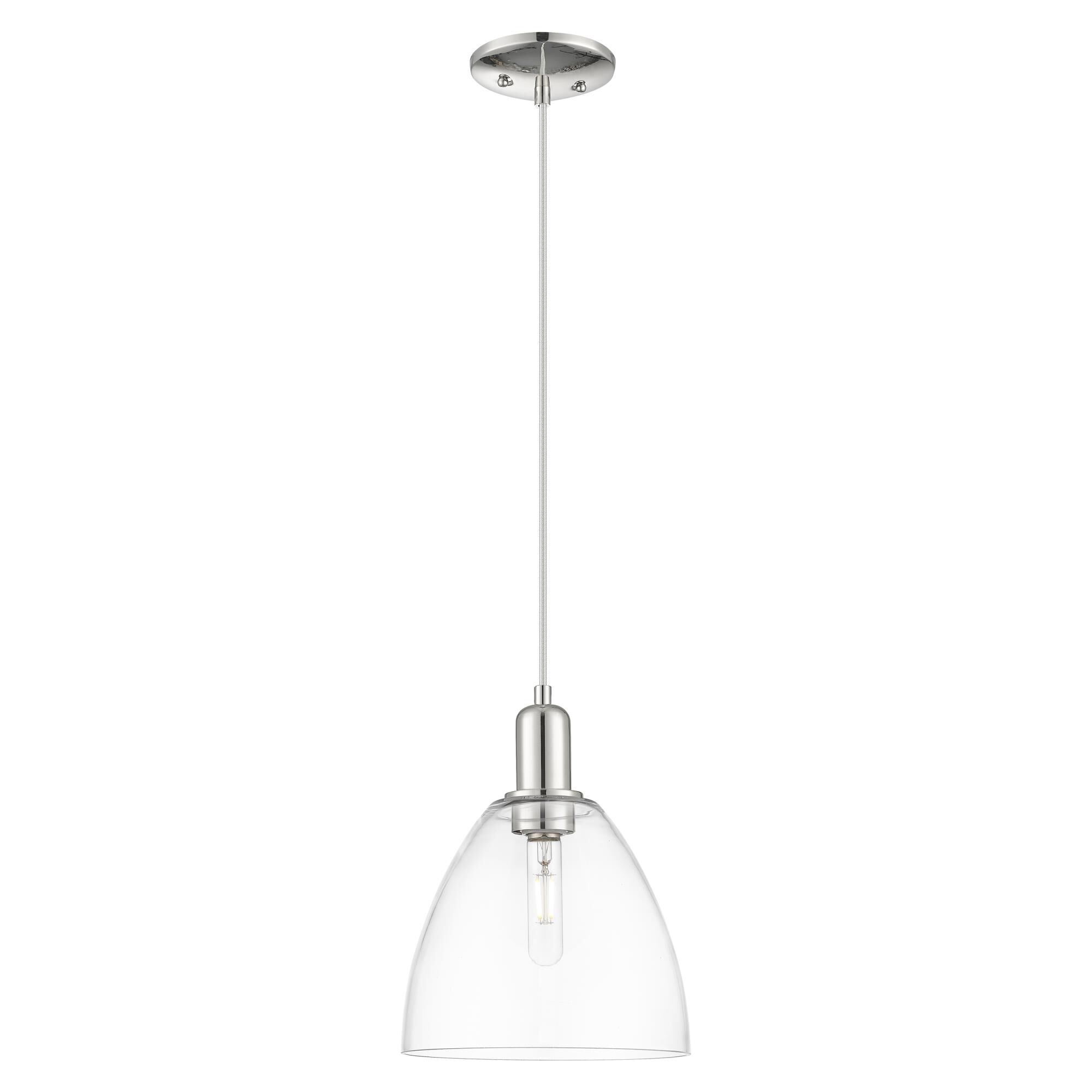 Shown in Polished Nickel finish and Clear glass