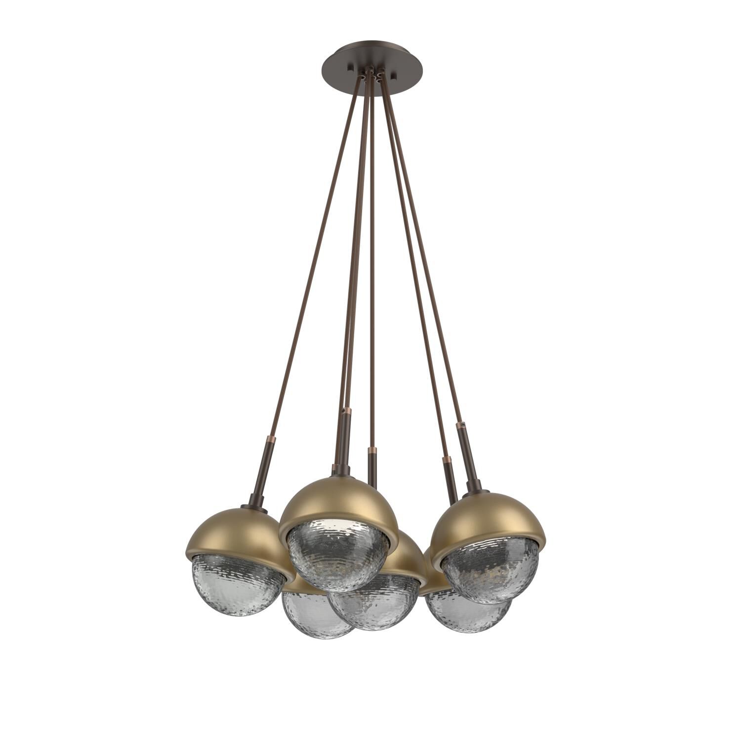 Shown in Flat Bronze finish and Smoke glass and Gilded Brass accent