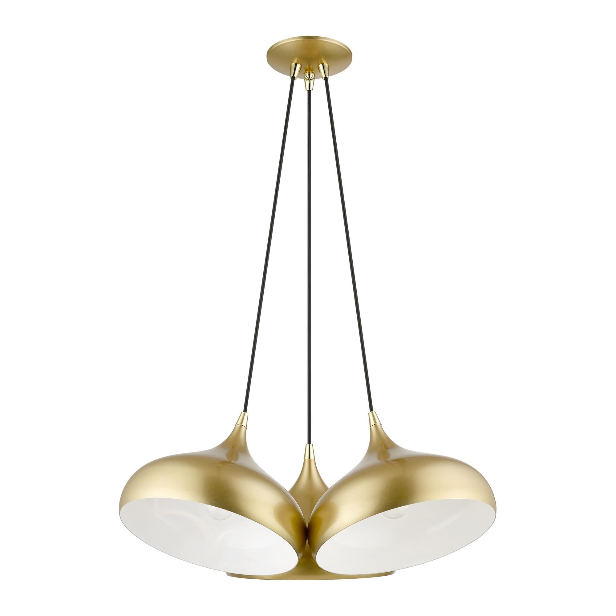 Shown in Soft Gold with Polished Brass Accents finish and Soft Gold with Shiny White shade