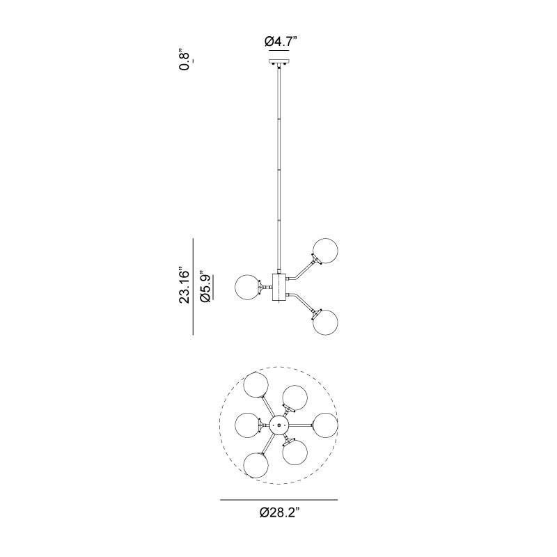 Maru 9 Light Chandelier by Matteo Lighting