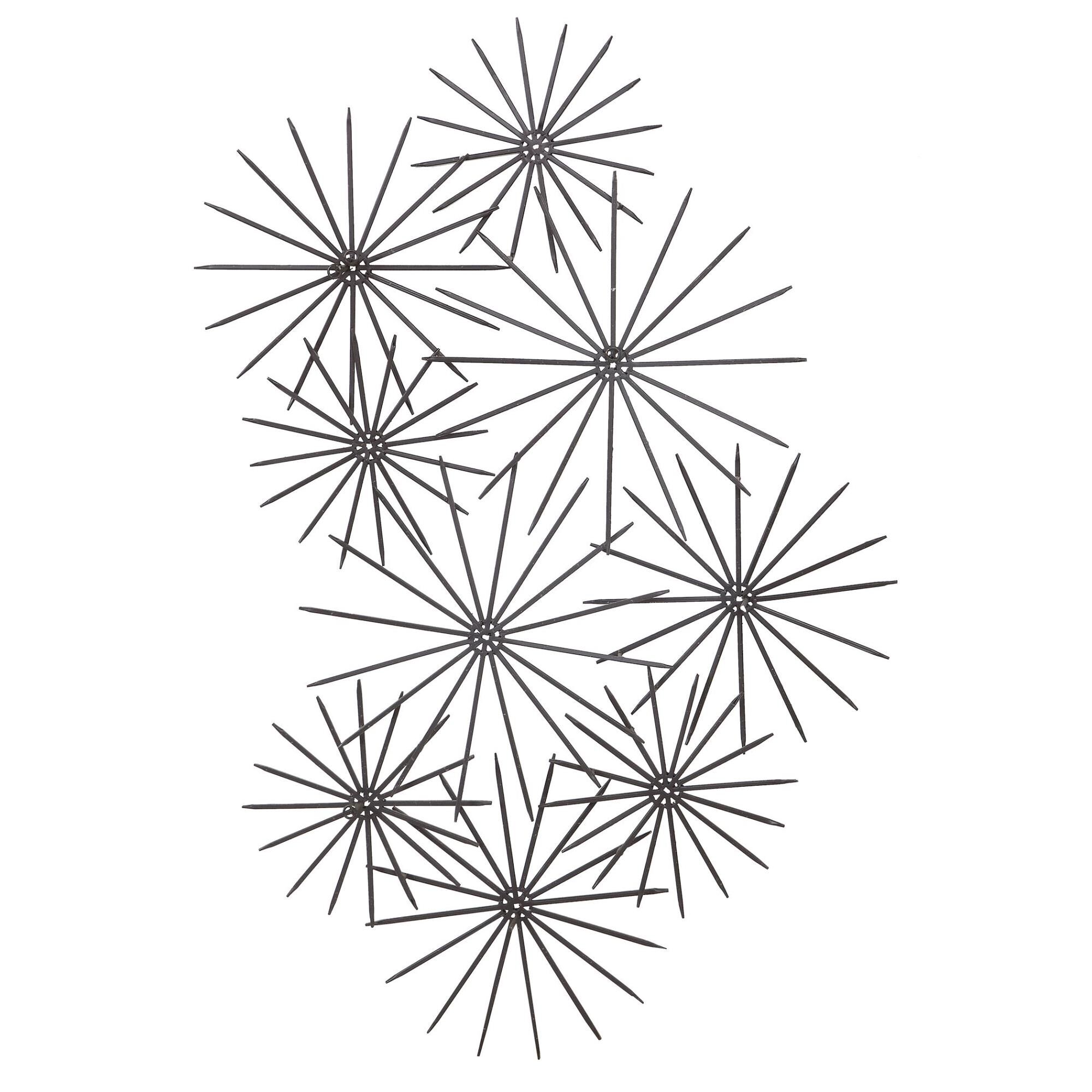 Shown in This Mid-Century Style Metal Wall Decor Features A 3-Dimensional Overlapping Starburst Pattern, Fini finish