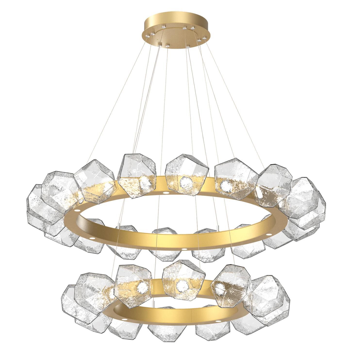 Shown in Gilded Brass finish and Clear glass