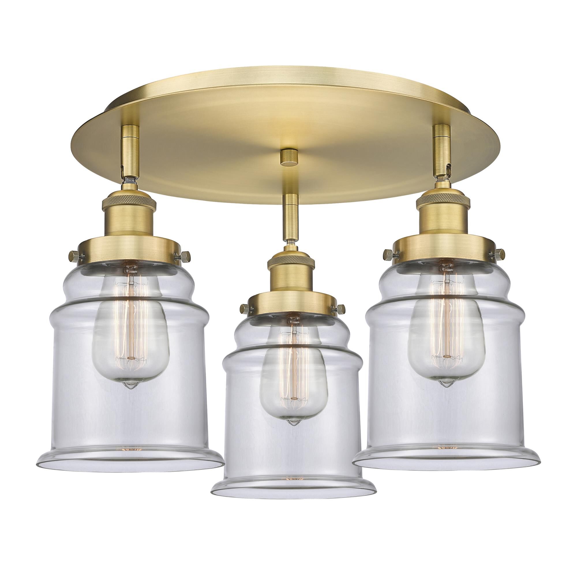 Shown in Brushed Brass finish and Clear glass