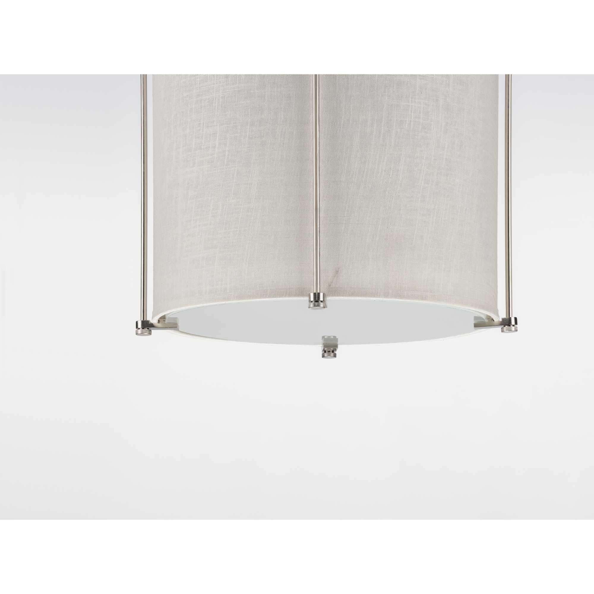 Shown in Brushed Nickel finish and Summer Linen Shade glass
