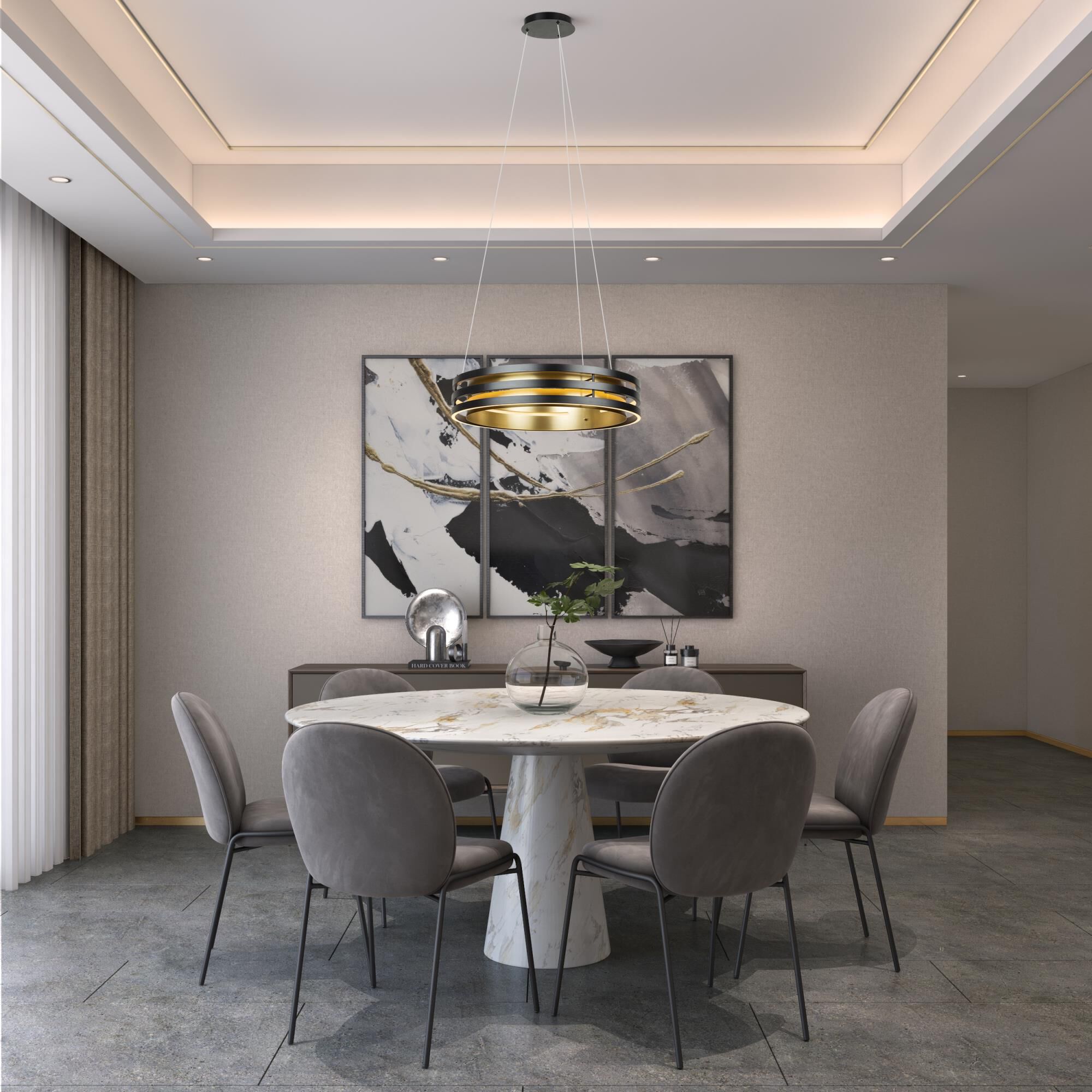 Shown in Black and Brushed Brass finish