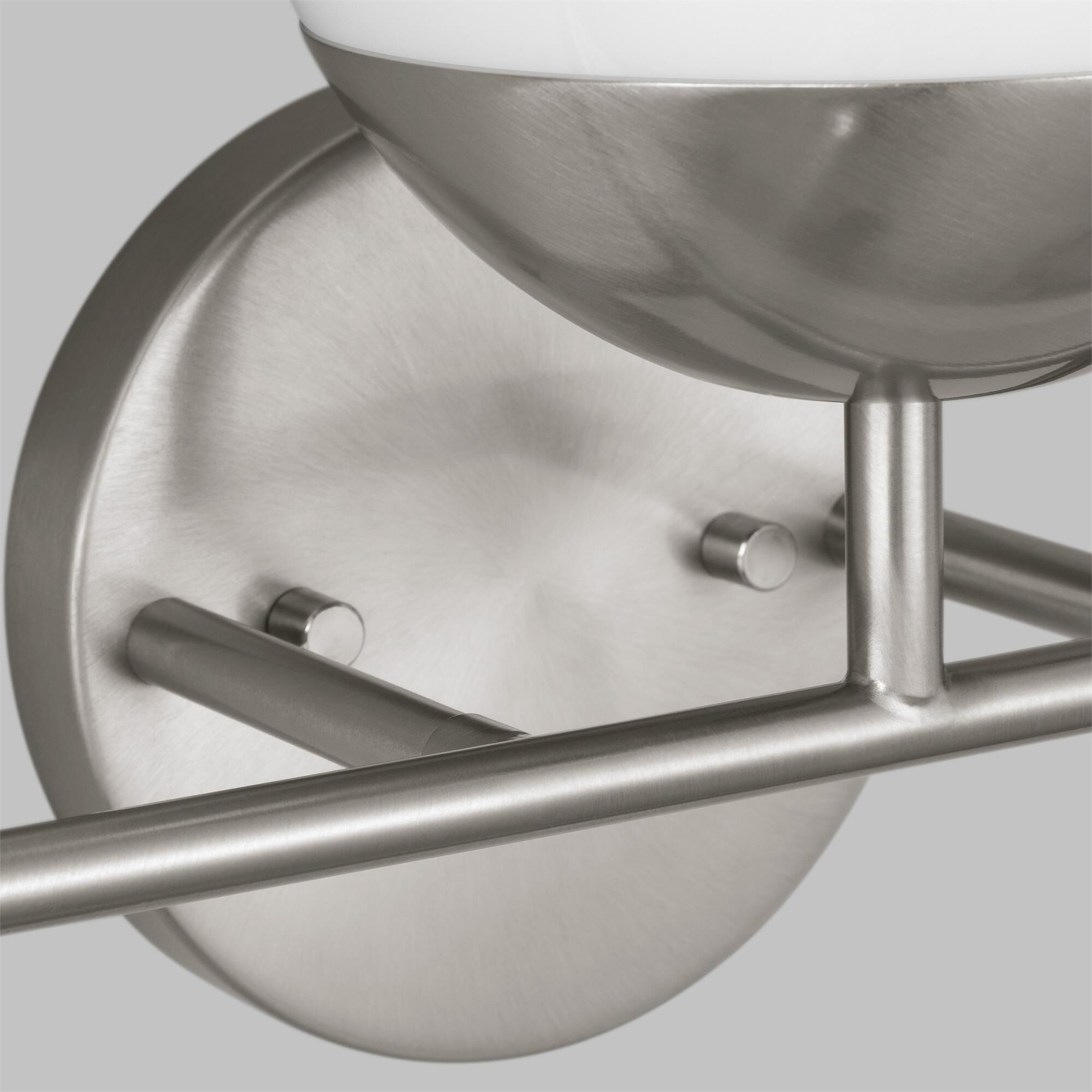 Shown in Brushed Nickel Silver finish and Milk glass and Milk Glass s shade