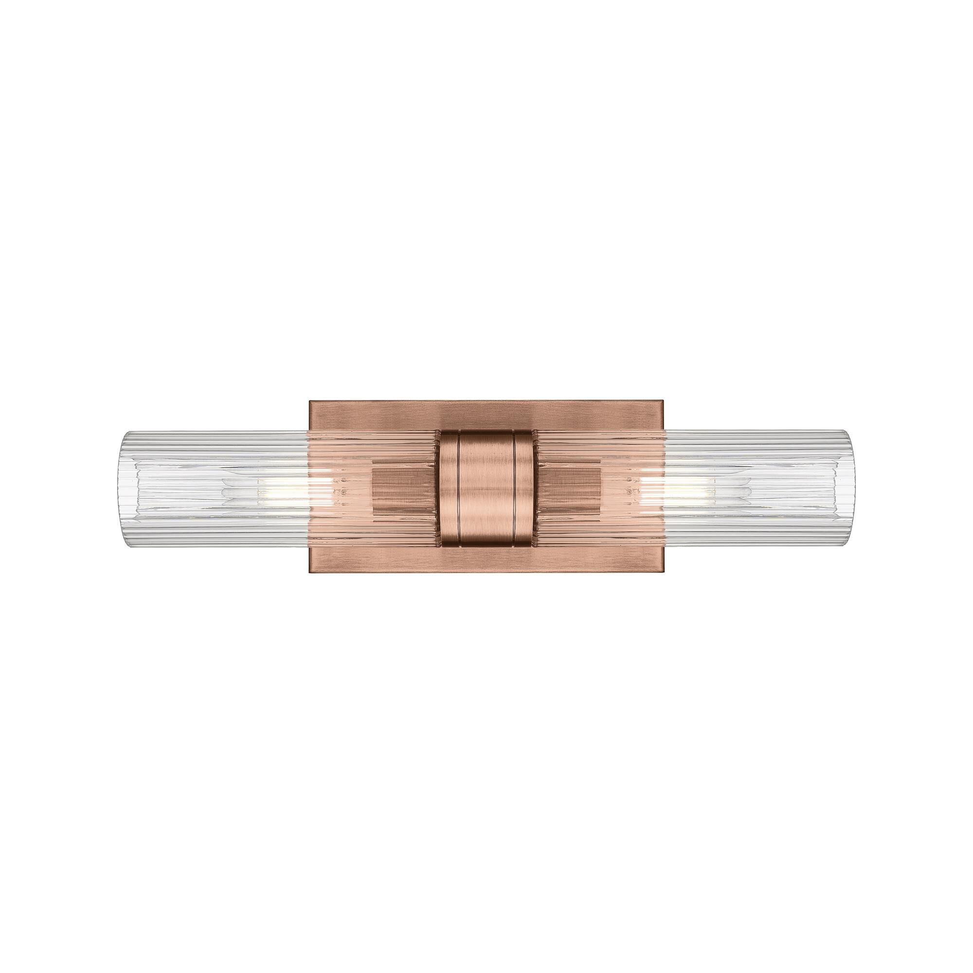 Shown in Antique Copper finish and Striped Clear glass