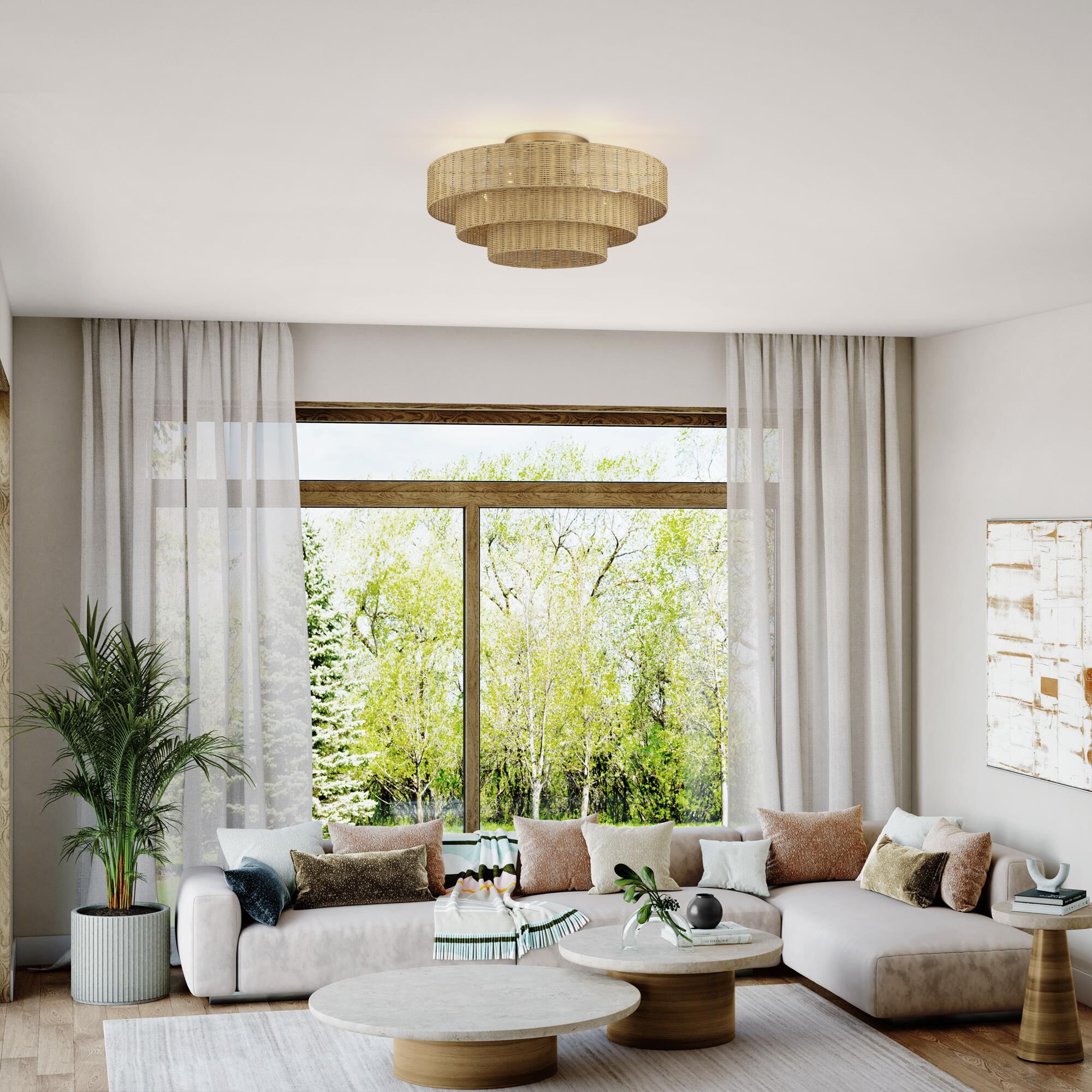 Weavington 28 Inch Semi Flush Mount by Livex Lighting