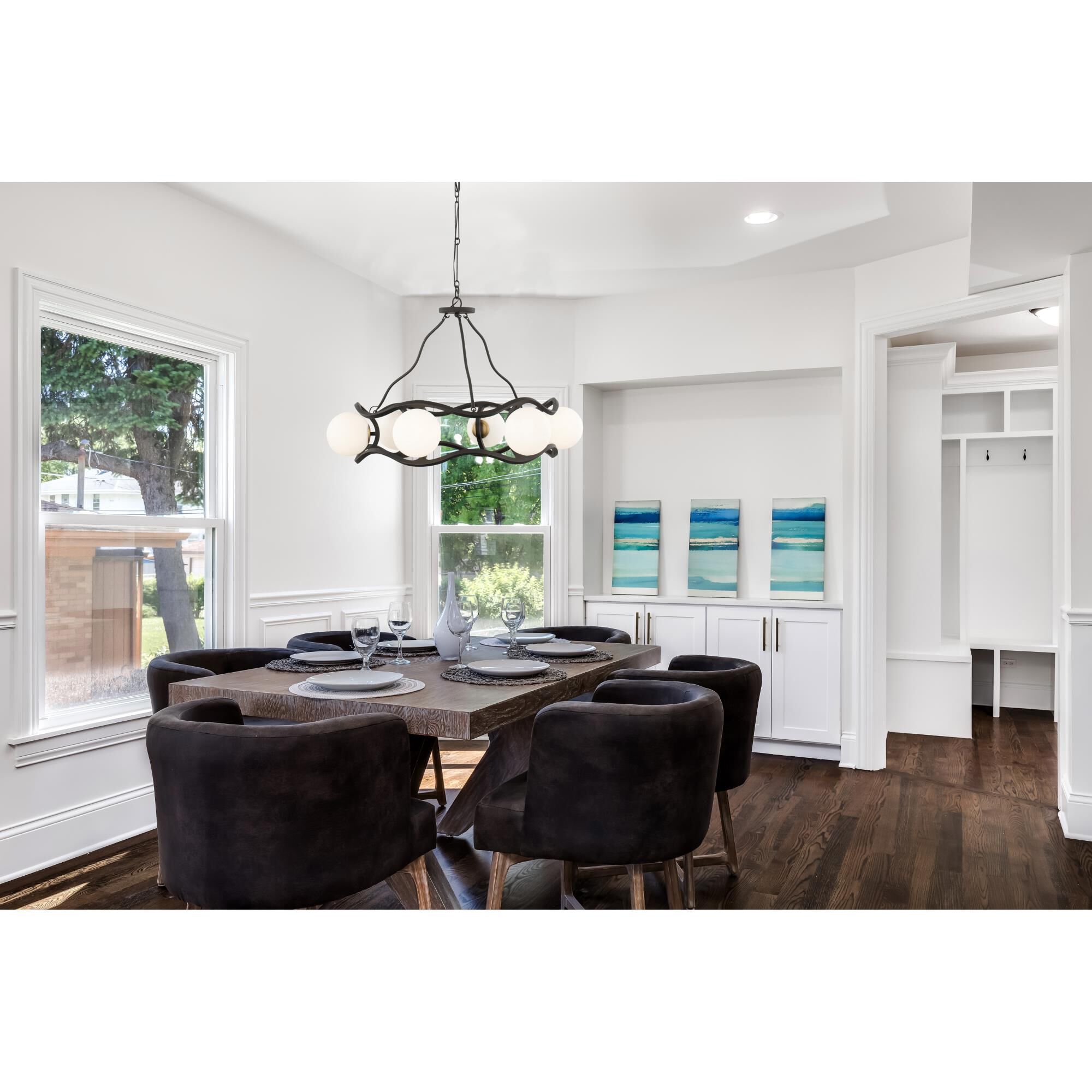 Black Betty 36 Inch 6 Light Chandelier by Varaluz