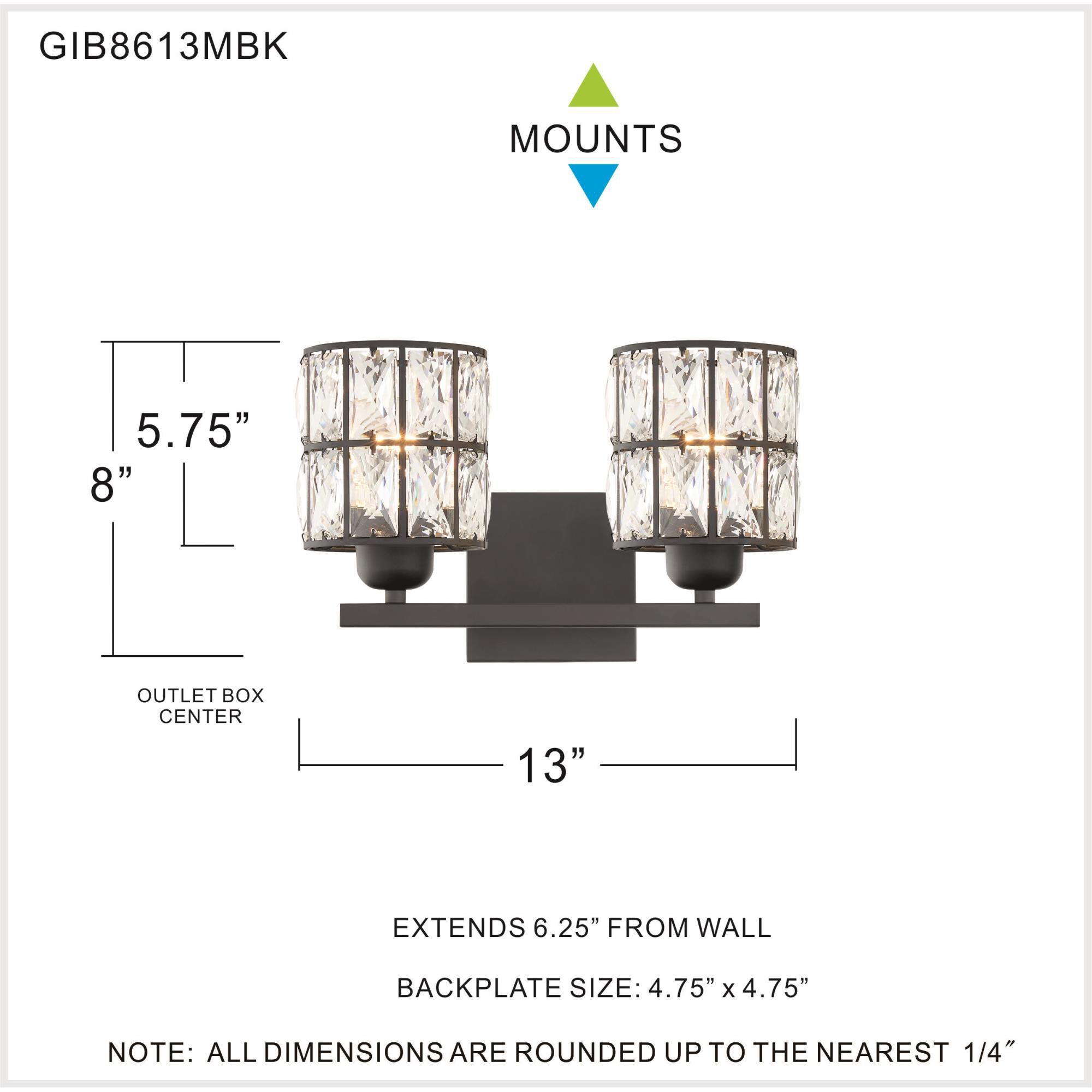 Gibson 13 Inch 2 Light Bath Vanity Light by Quoizel