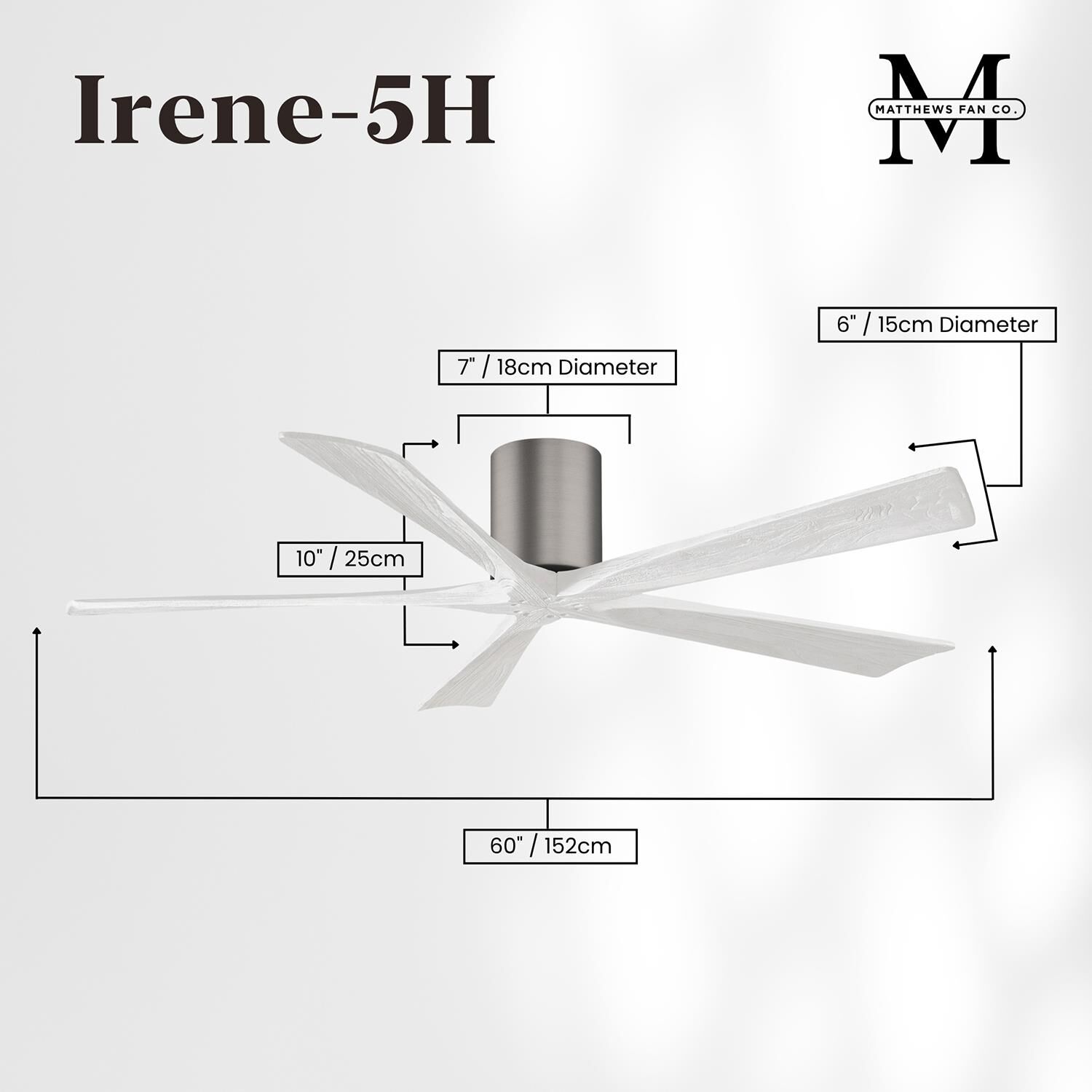 Irene 60 Inch Flush Mount Fan by Matthews Fan Company