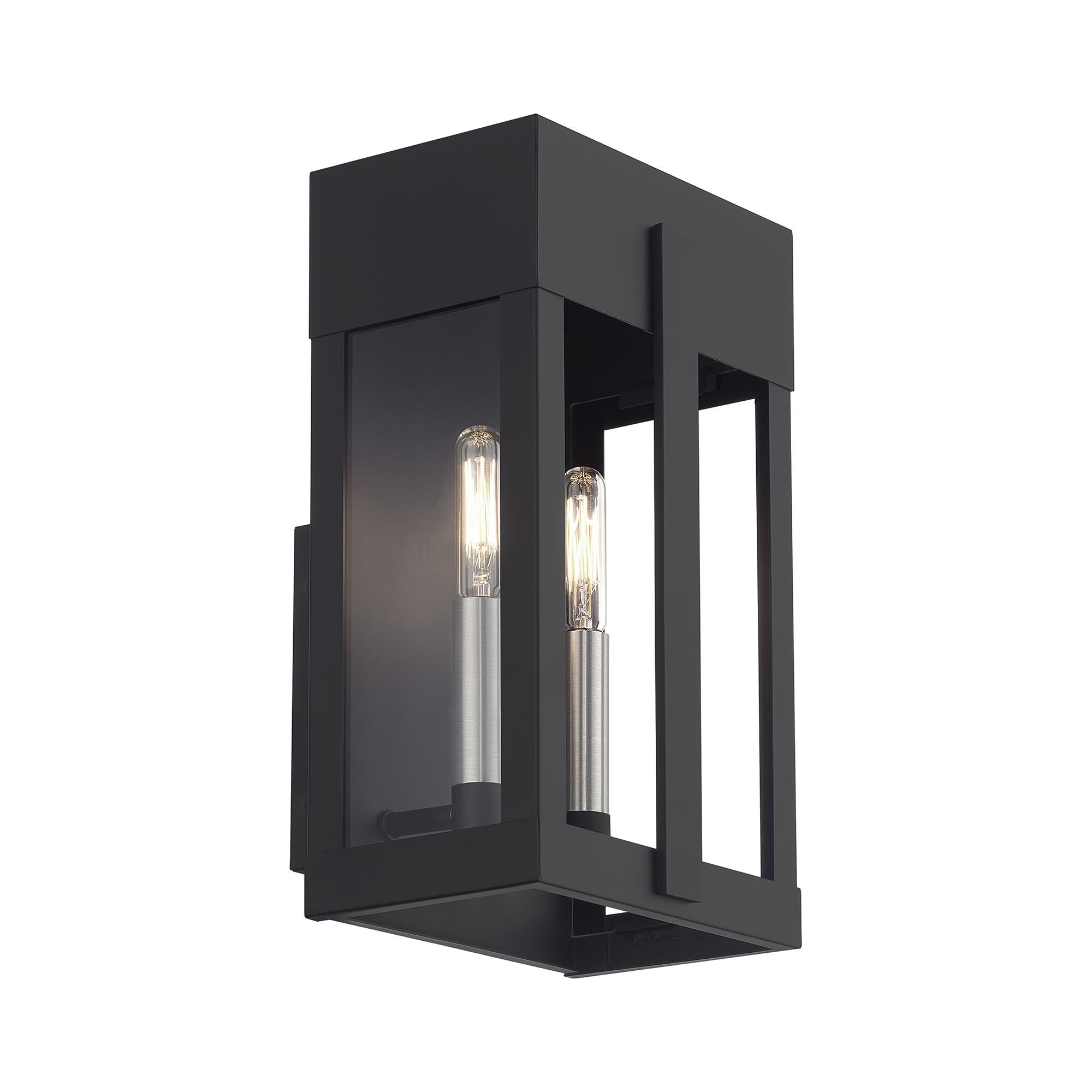 Shown in Black with Brushed Nickel Candles finish and Clear glass