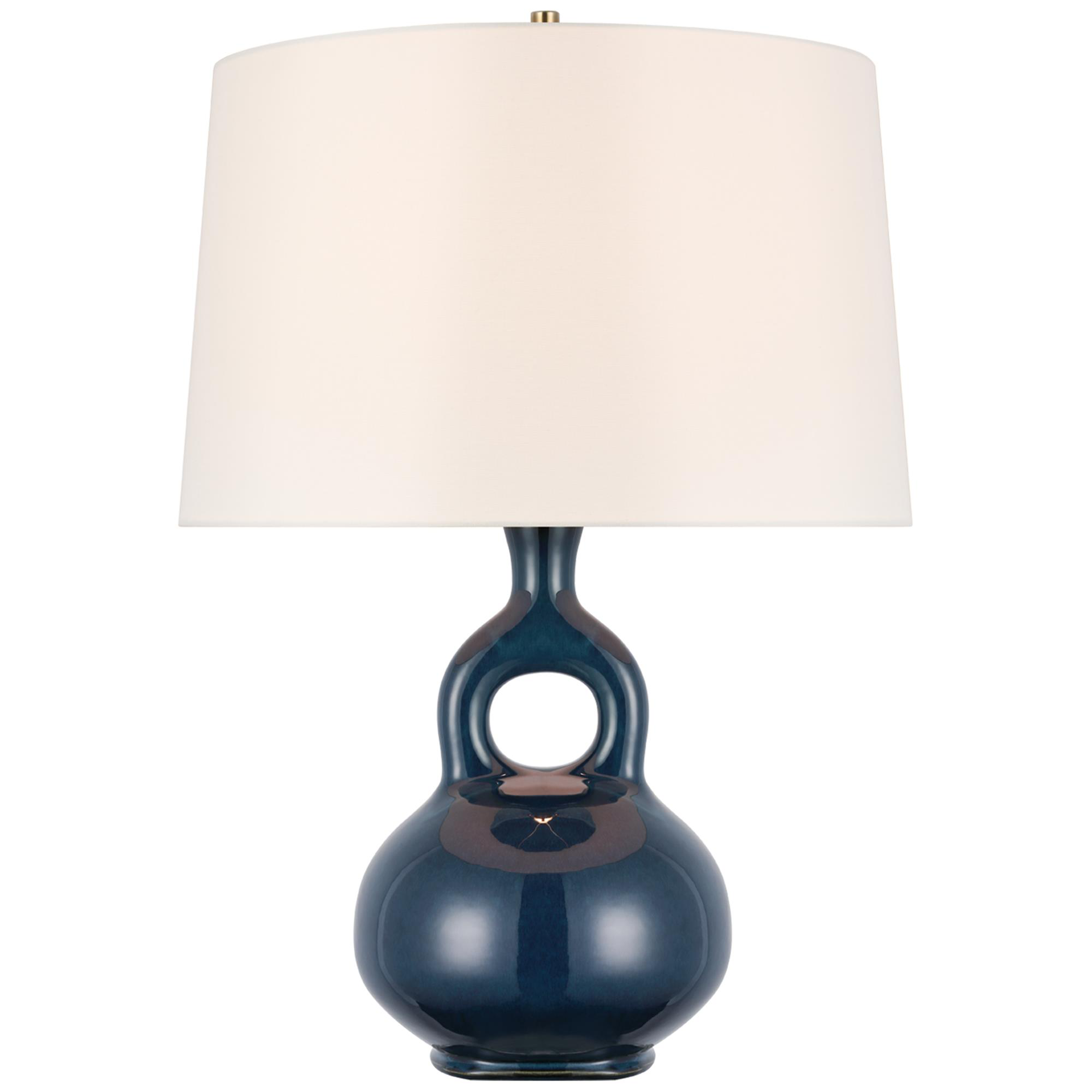 Shown in Mixed Blue Brown finish and Linen shade