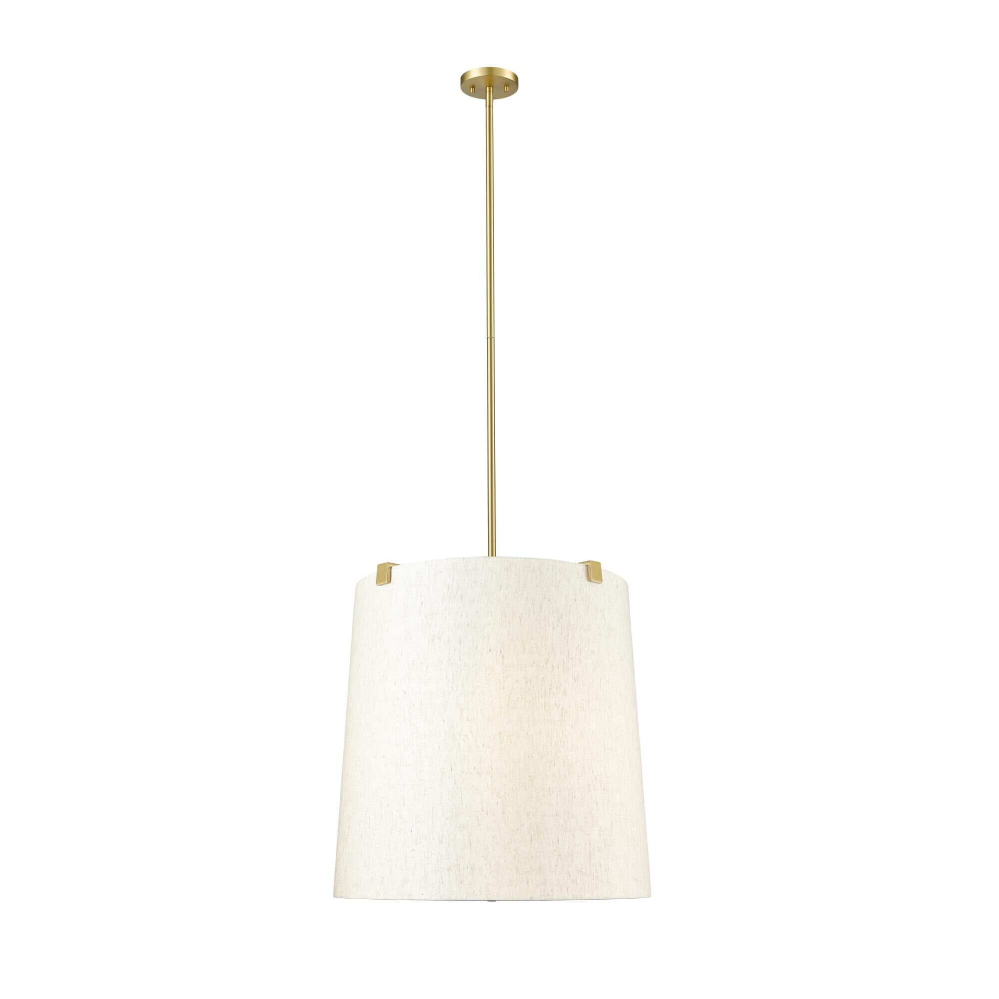 Shown in Modern Gold finish and Cream glass and Cream shade