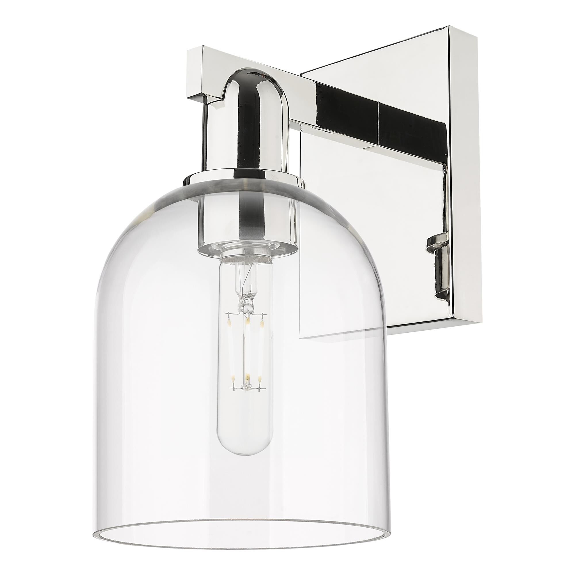 Shown in Polished Nickel finish and Clear glass