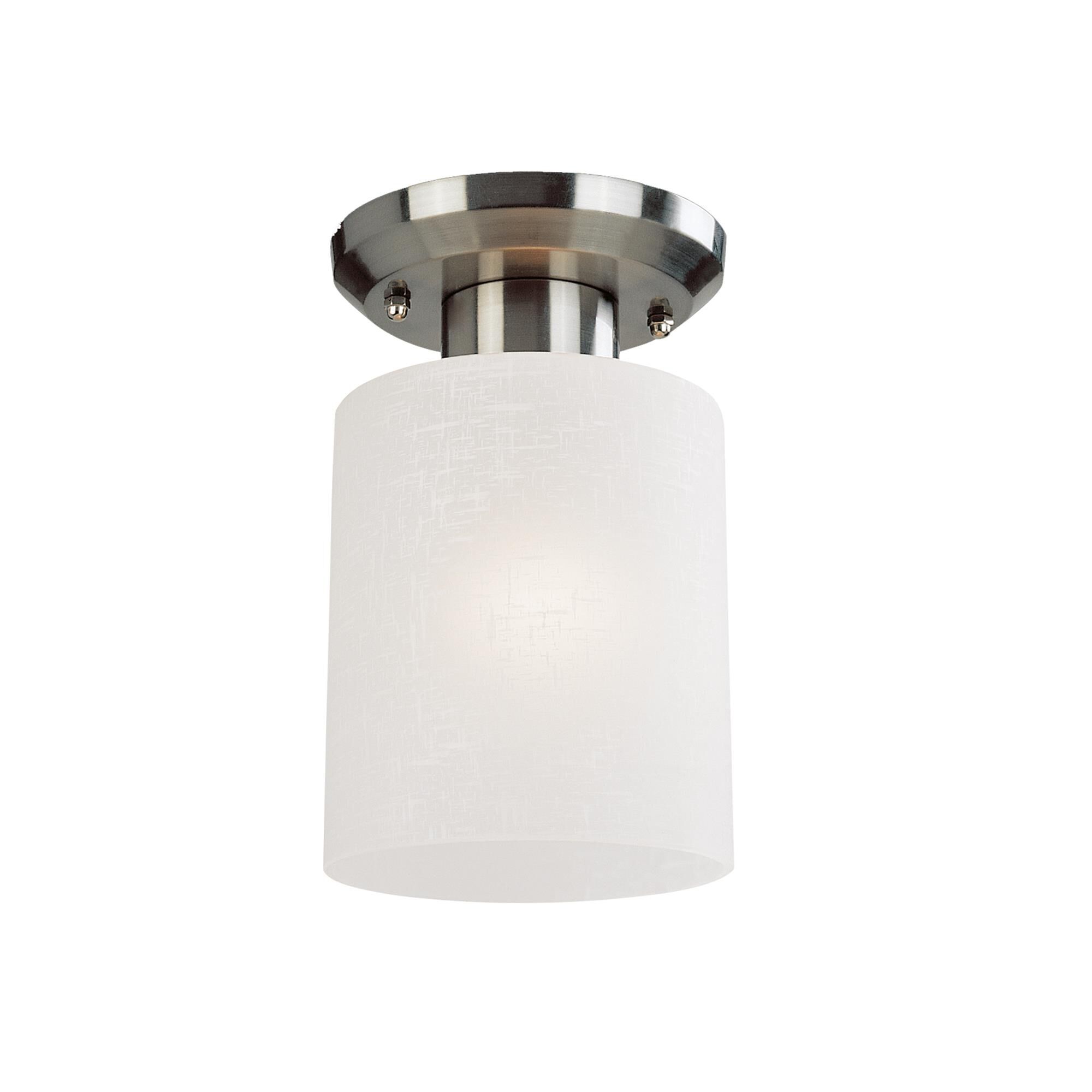 Shown in Brushed Nickel finish and Glass shade