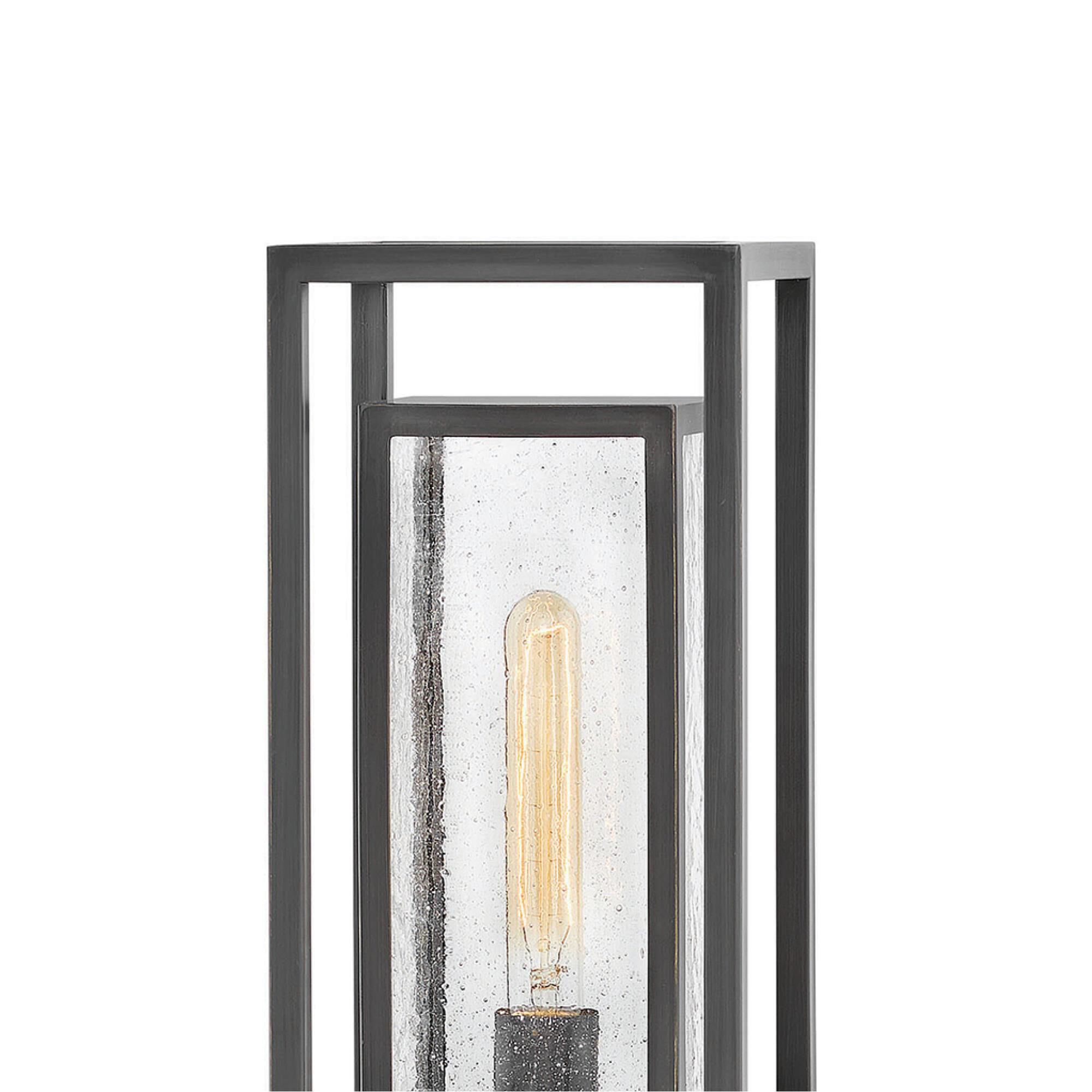 Shown in Oil Rubbed Bronze finish and Clear Seedy glass and 120 Volt accent