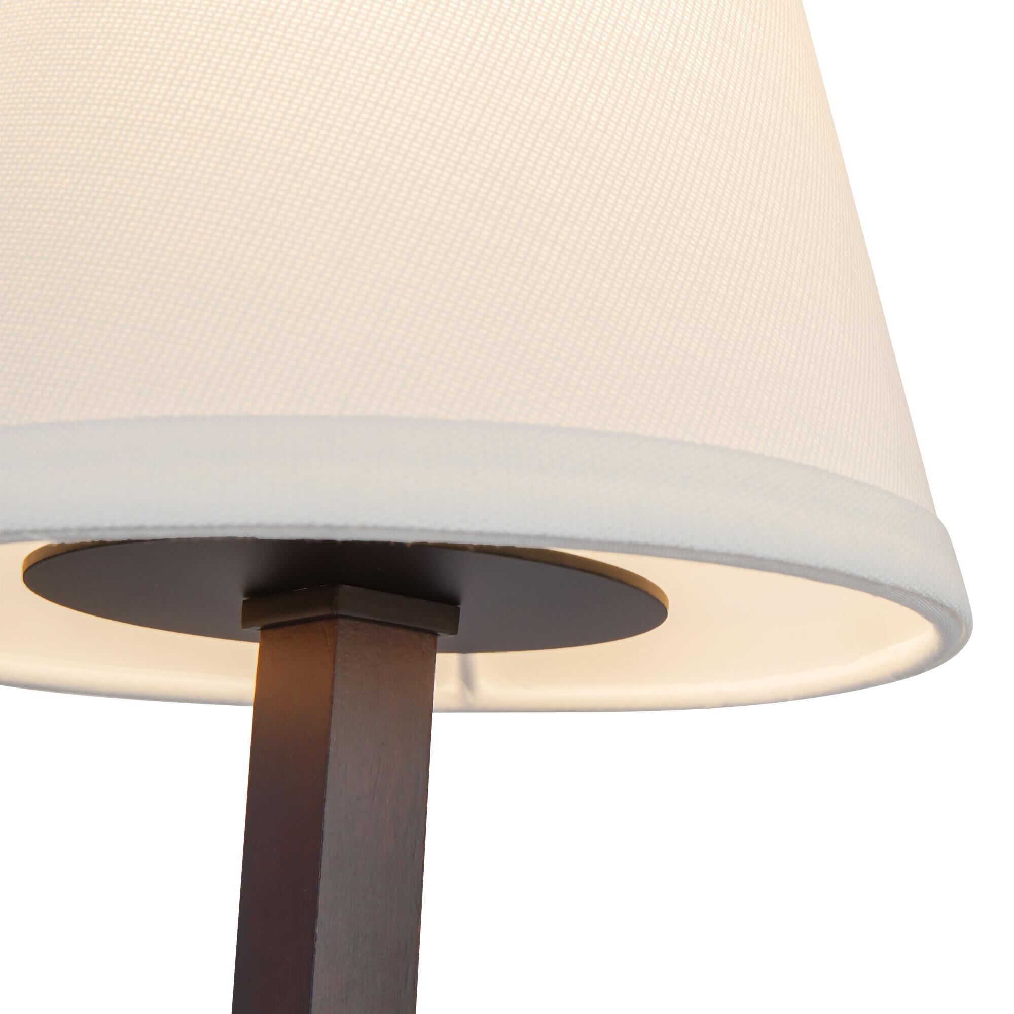 Shown in Matte Black finish and White Linen shade