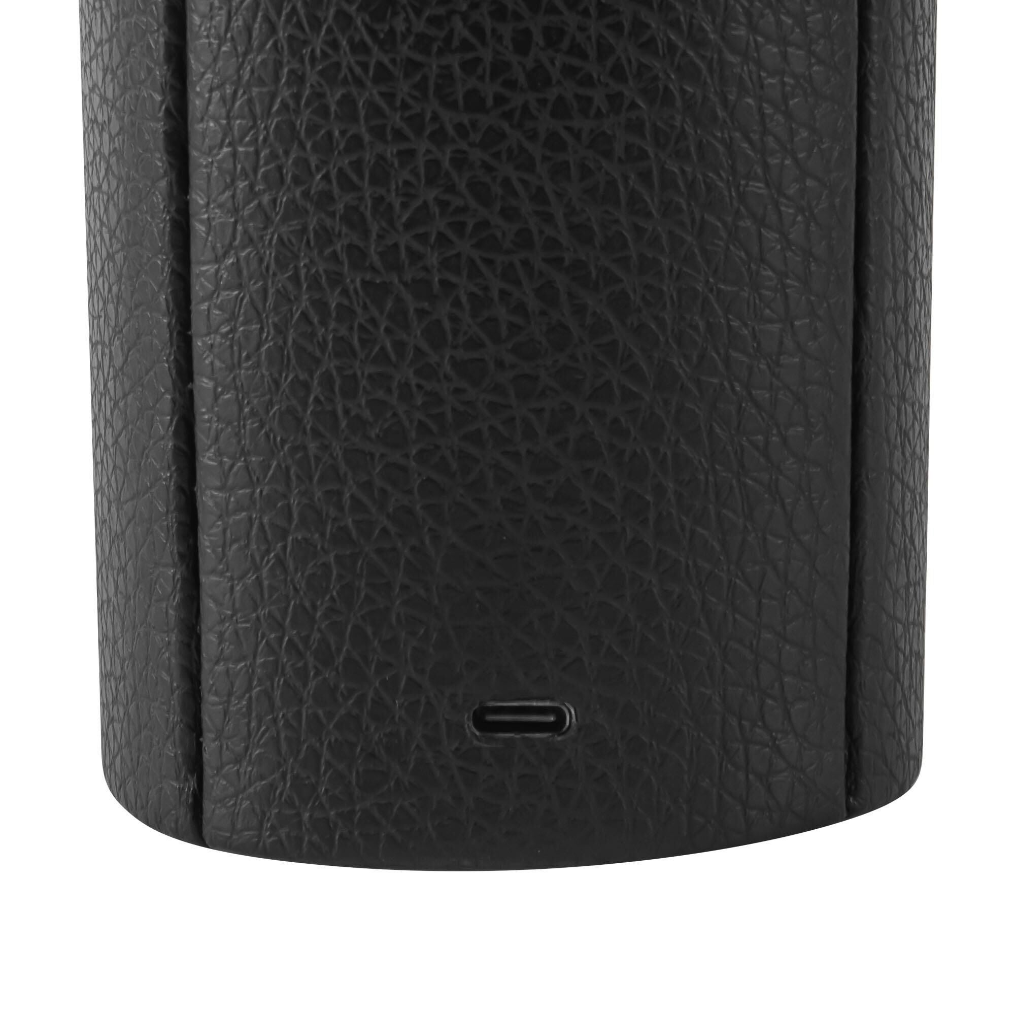 Shown in Brown Vegan Leather finish and Frosted Acrylic Diffuser glass