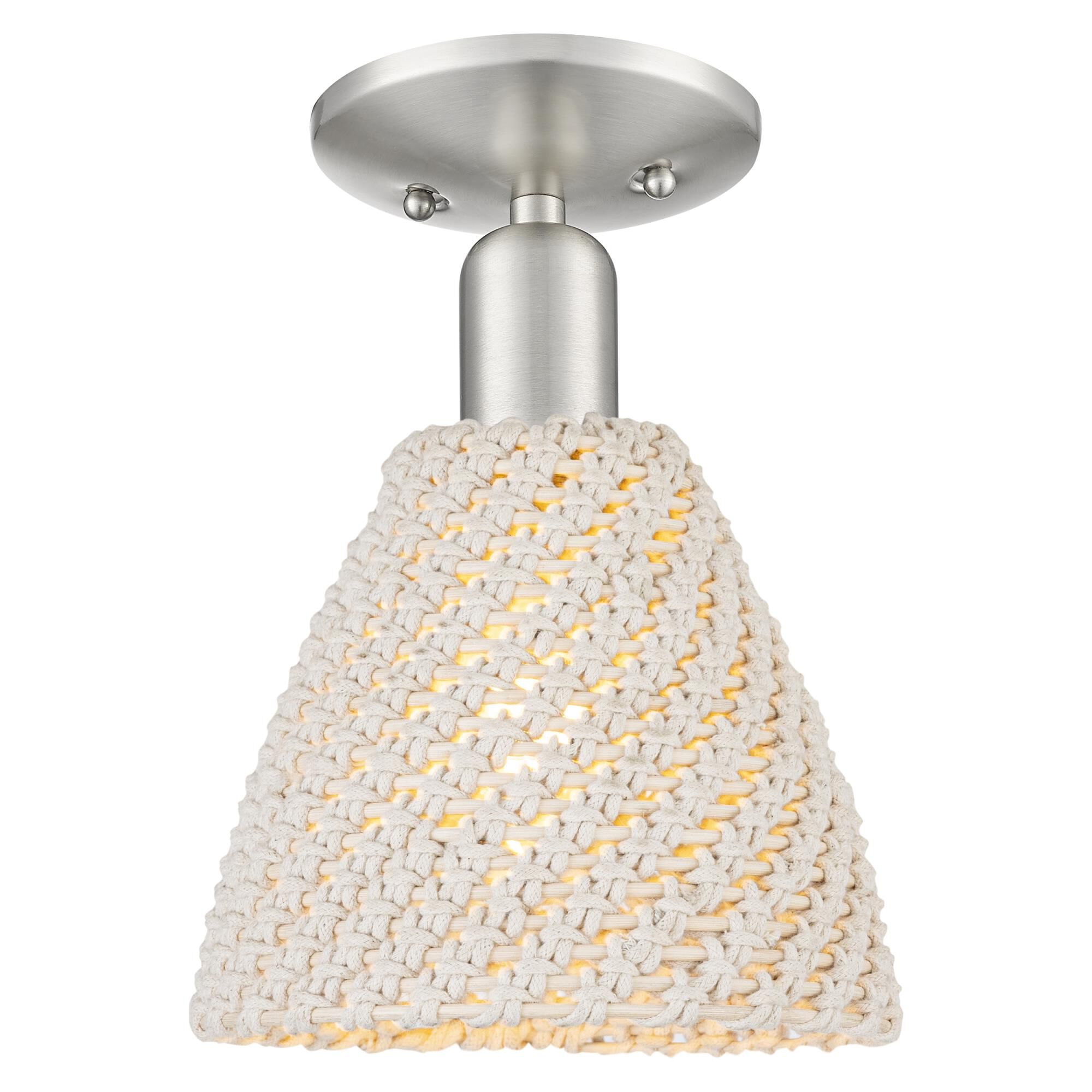 Bruno Marashlian Natural Ballston Dome 8 Inch Semi Flush Mount by Innovations Lighting