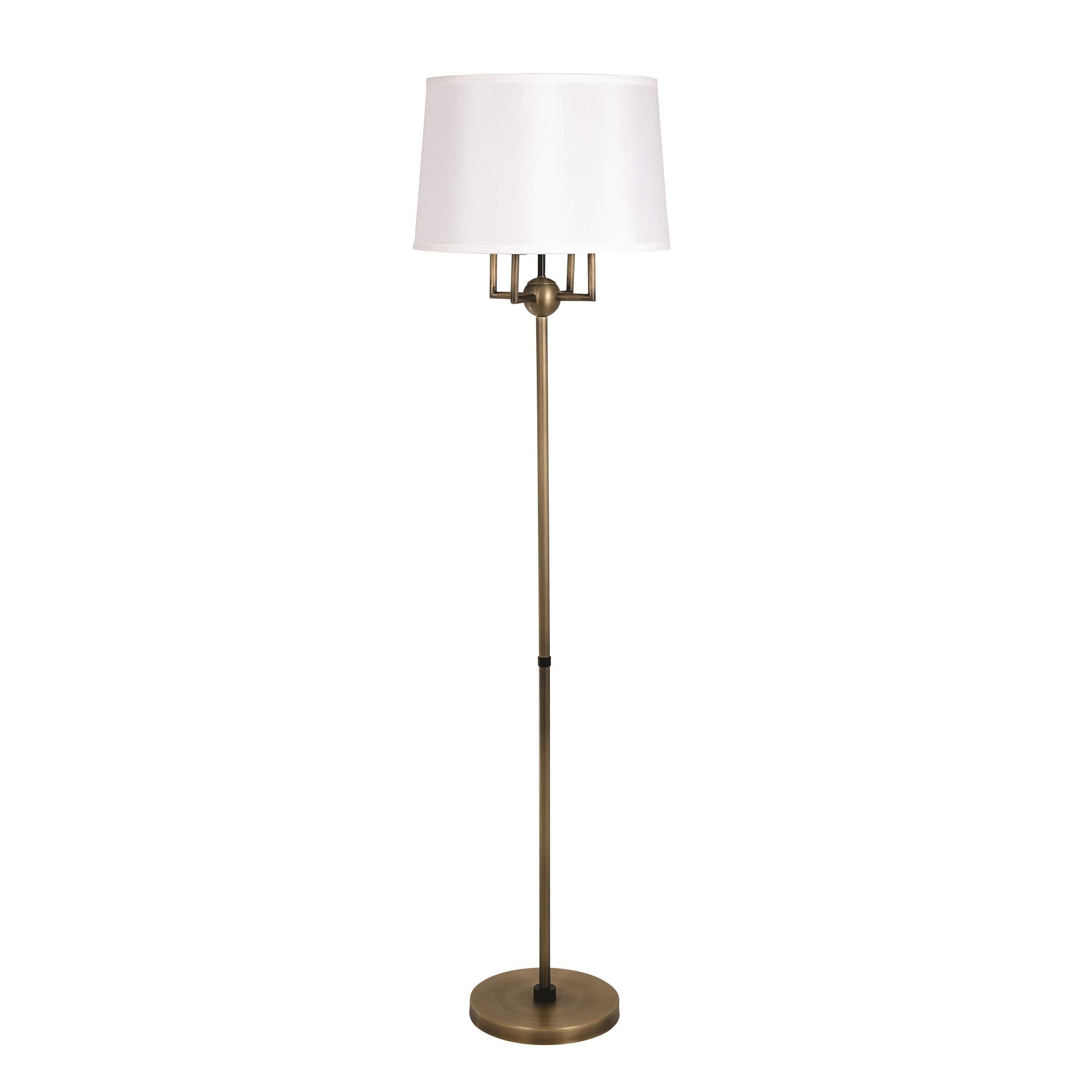 Shown in Antique Brass/Black finish and Fine White Linen /Pn Spider shade