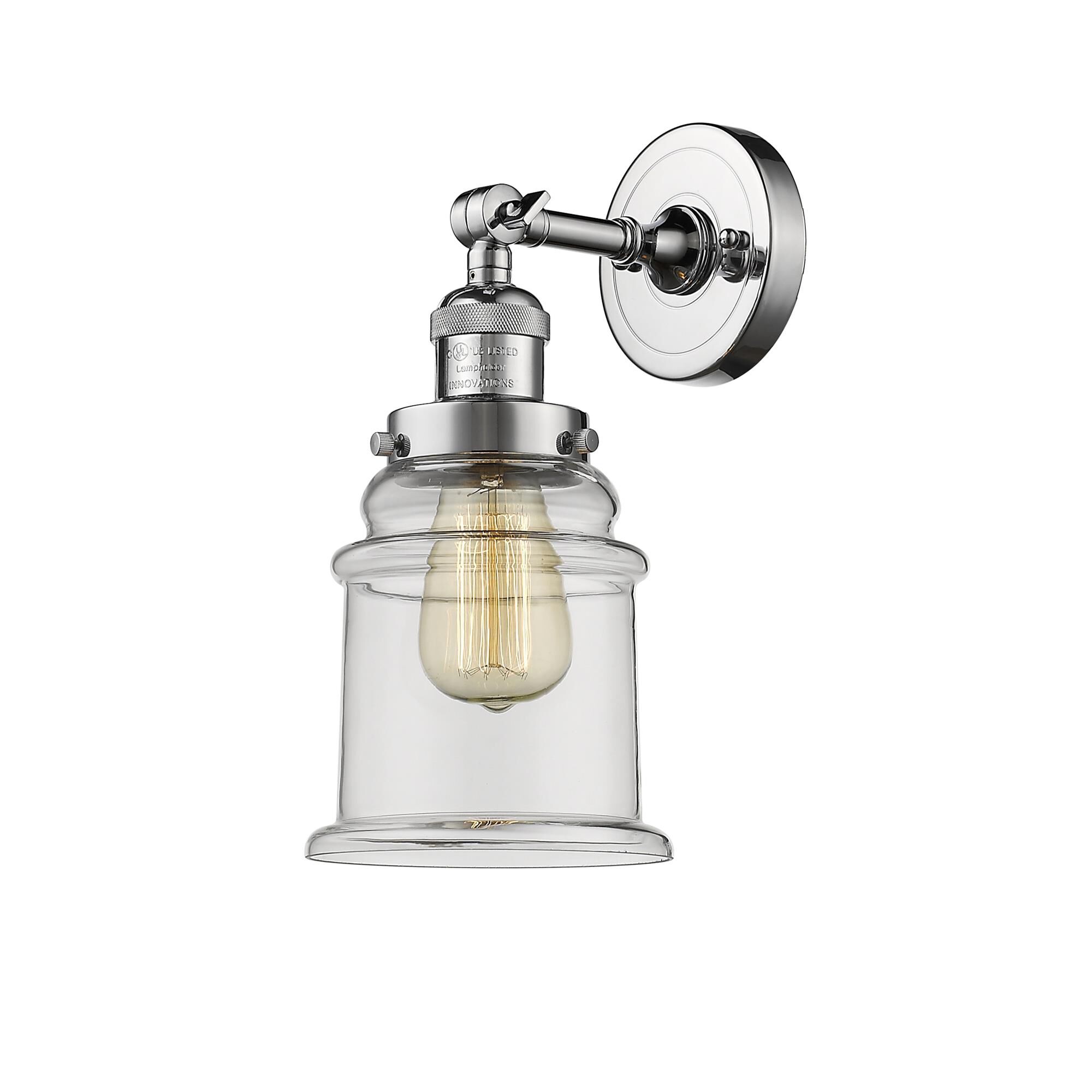 Shown in Polished Chrome finish and Clear glass