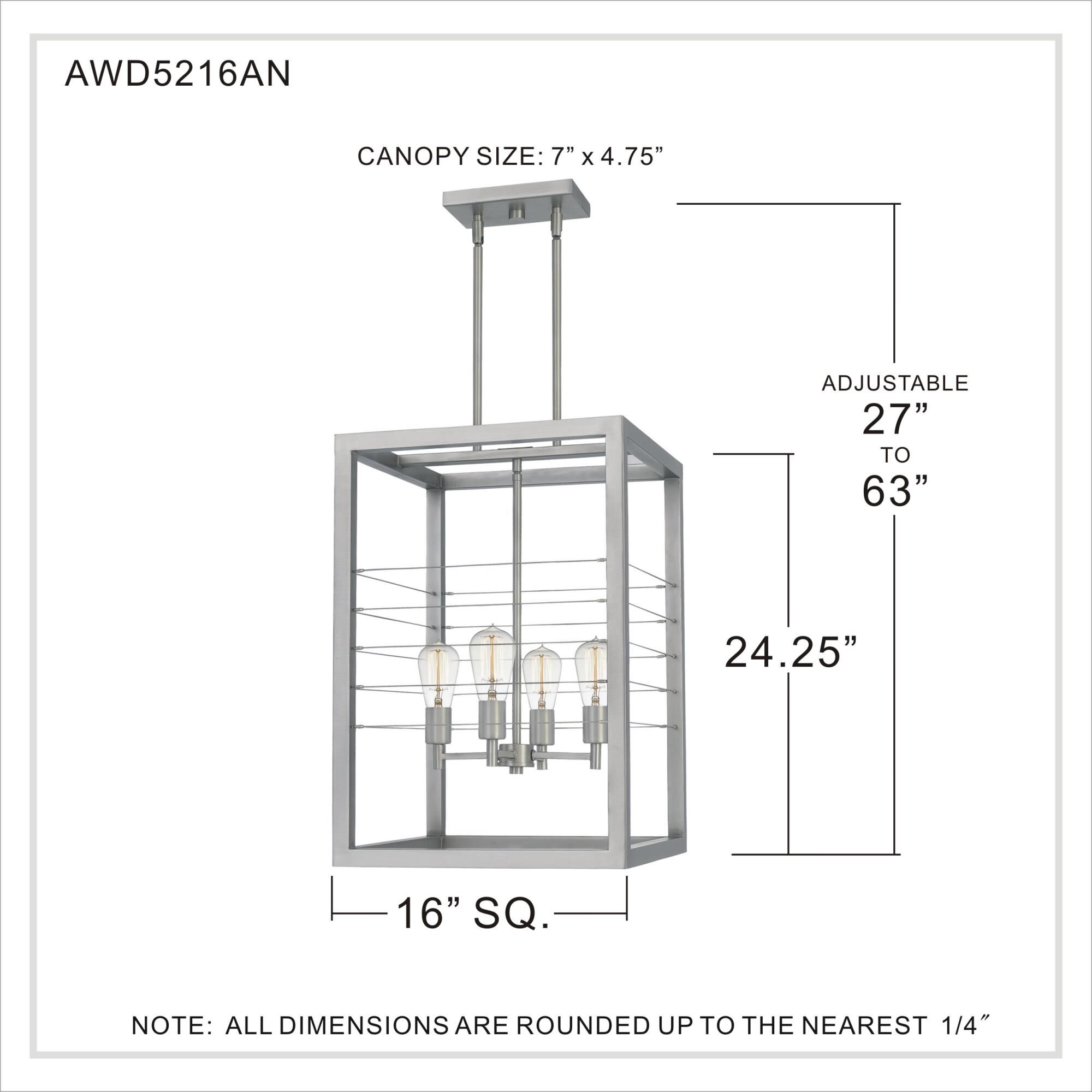 16 Inch Cage Pendant by Quoizel