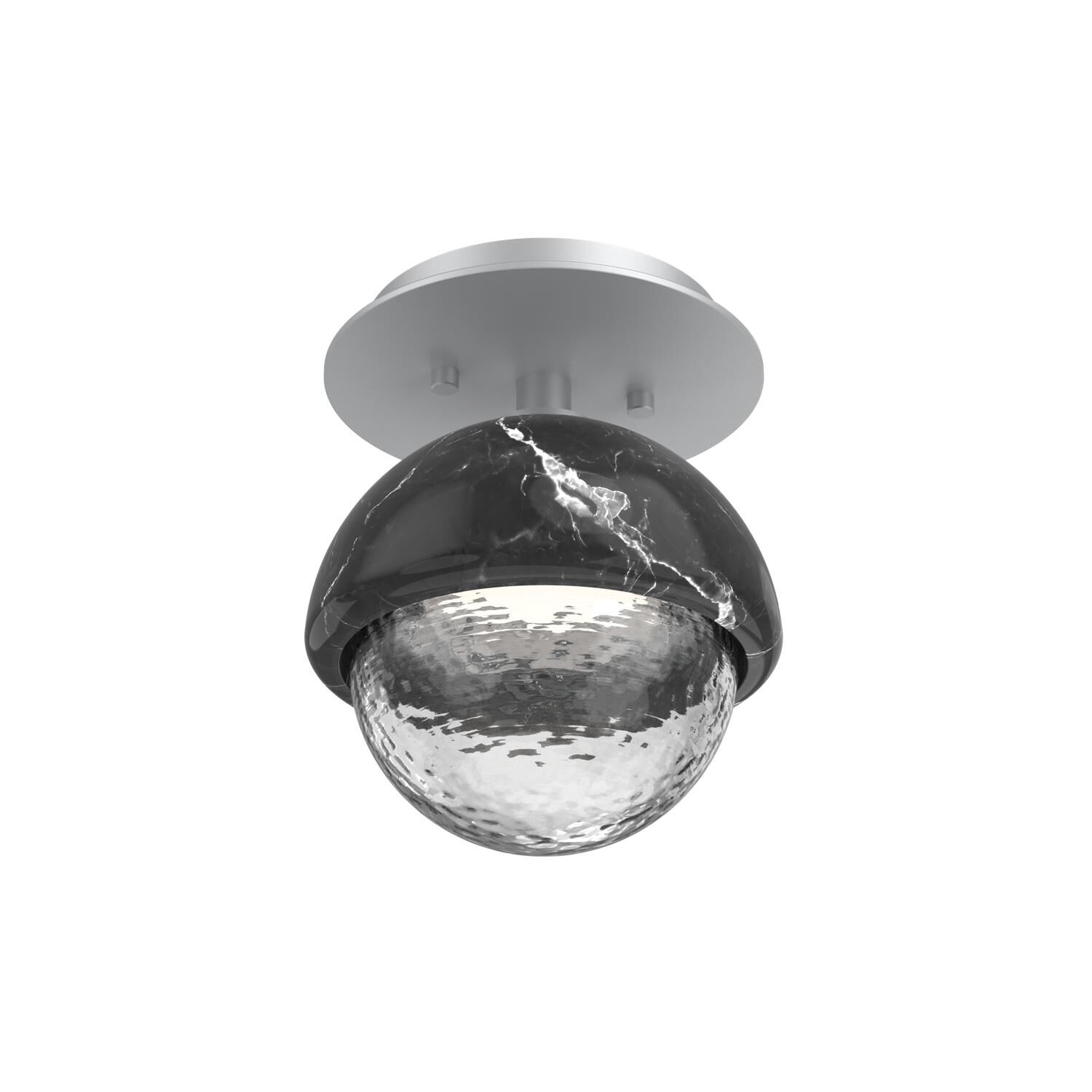 Shown in Classic Silver finish and Clear glass and Black Marble accent