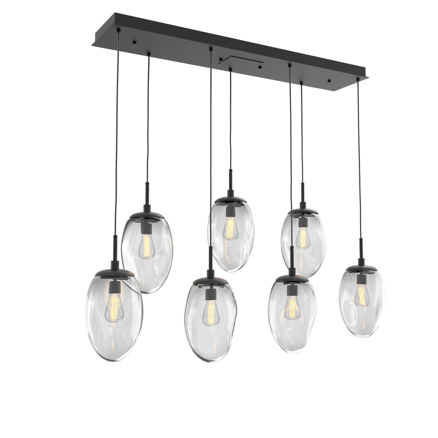 Shown in Matte Black finish and Blown Clear glass