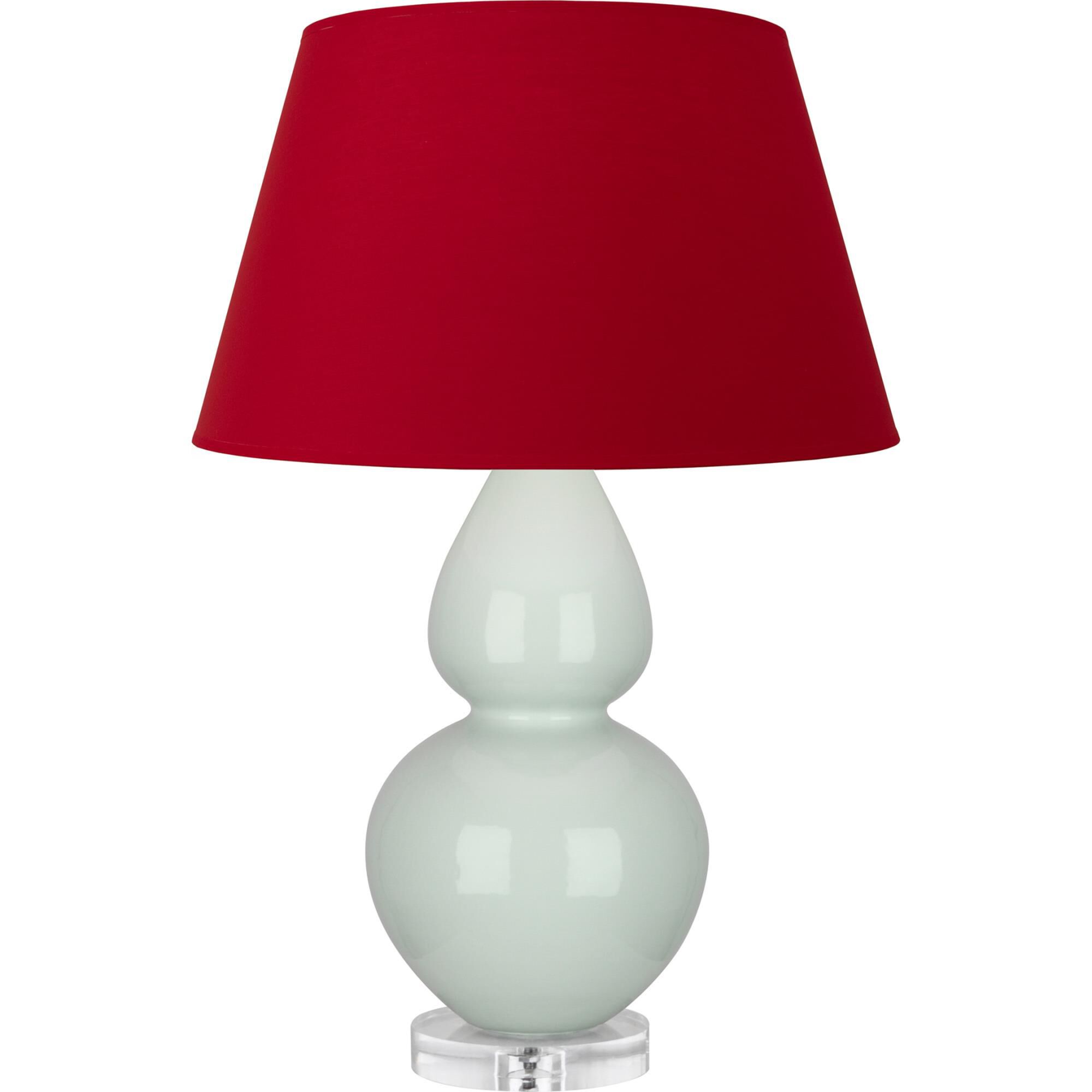 Shown in Celadon finish and Black and Red shade and Lucite accent