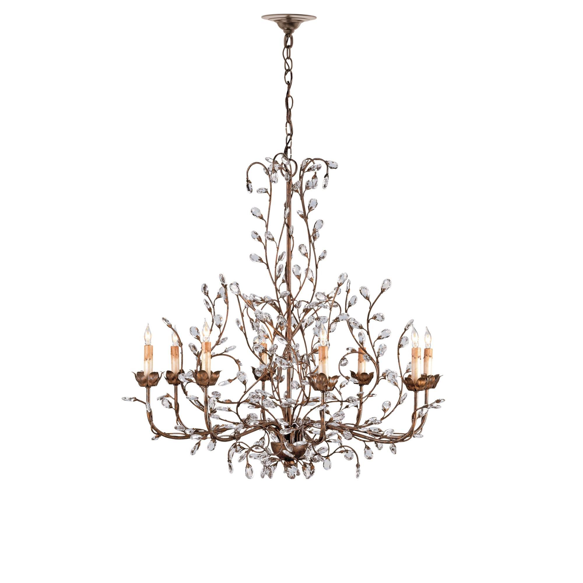Crystal Bud 33 Inch 8 Light Chandelier by Currey and Company