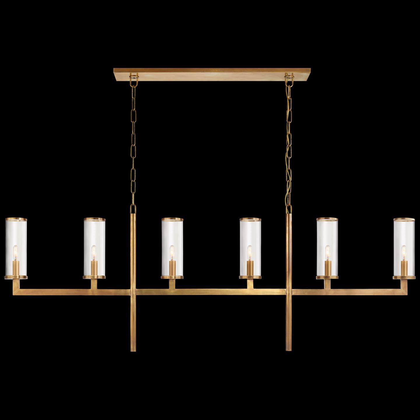 Kelly Wearstler Liaison 217 Inch 6 Light Linear Suspension Light by Visual Comfort Signature Collection