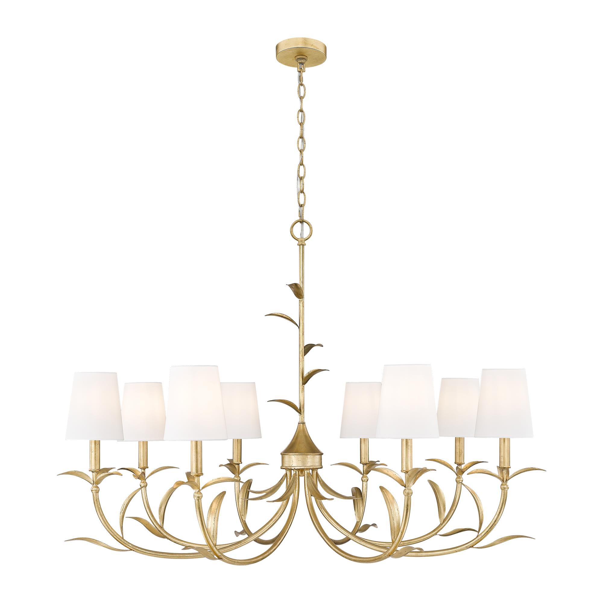 Shown in Gold Leaf finish and White glass