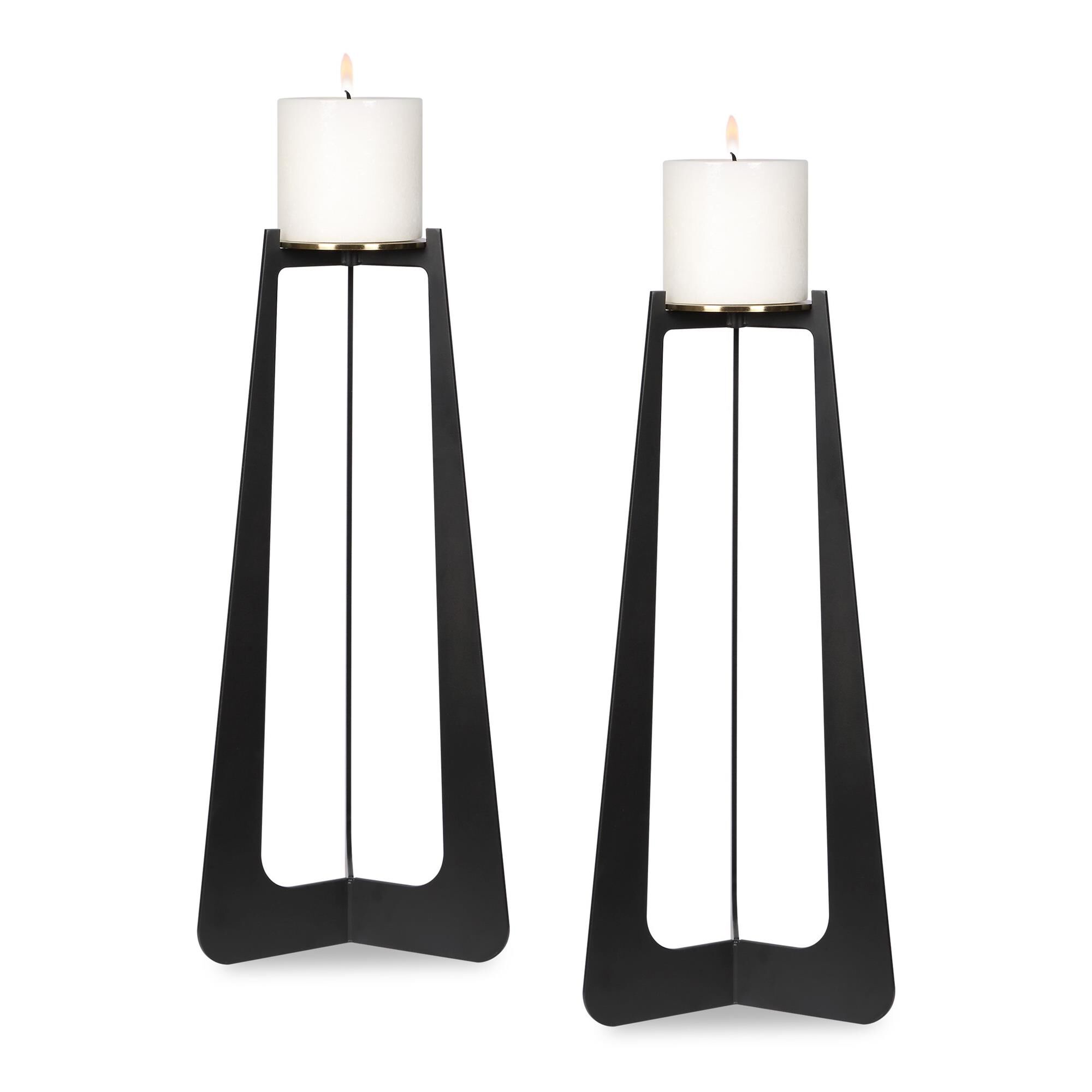 Uttermost Columnar Black Candleholders Set/2 Candle Holder by Uttermost