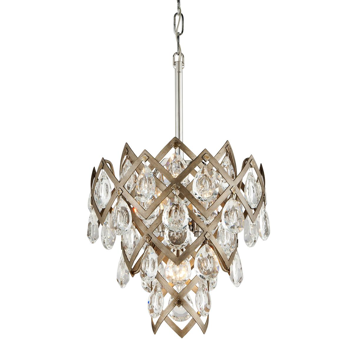 Shown in Vienna Bronze finish and Clear crystal and Clear glass and Crystal shade
