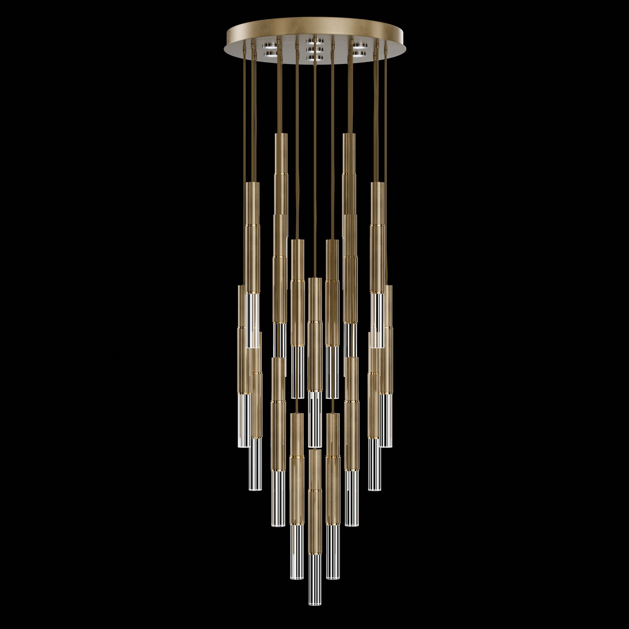 Shown in Gold finish and True crystal and False glass