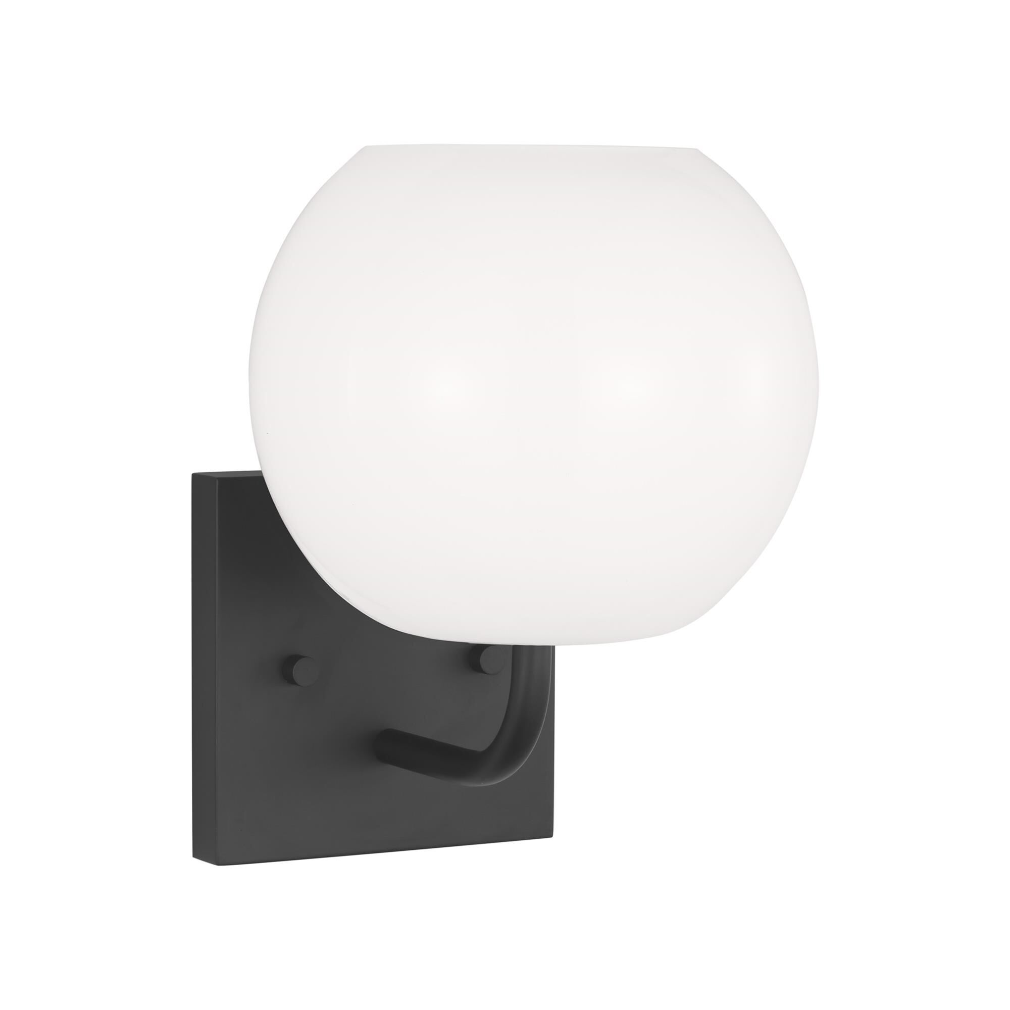 Shown in Midnight Black finish and Opal Glass shade