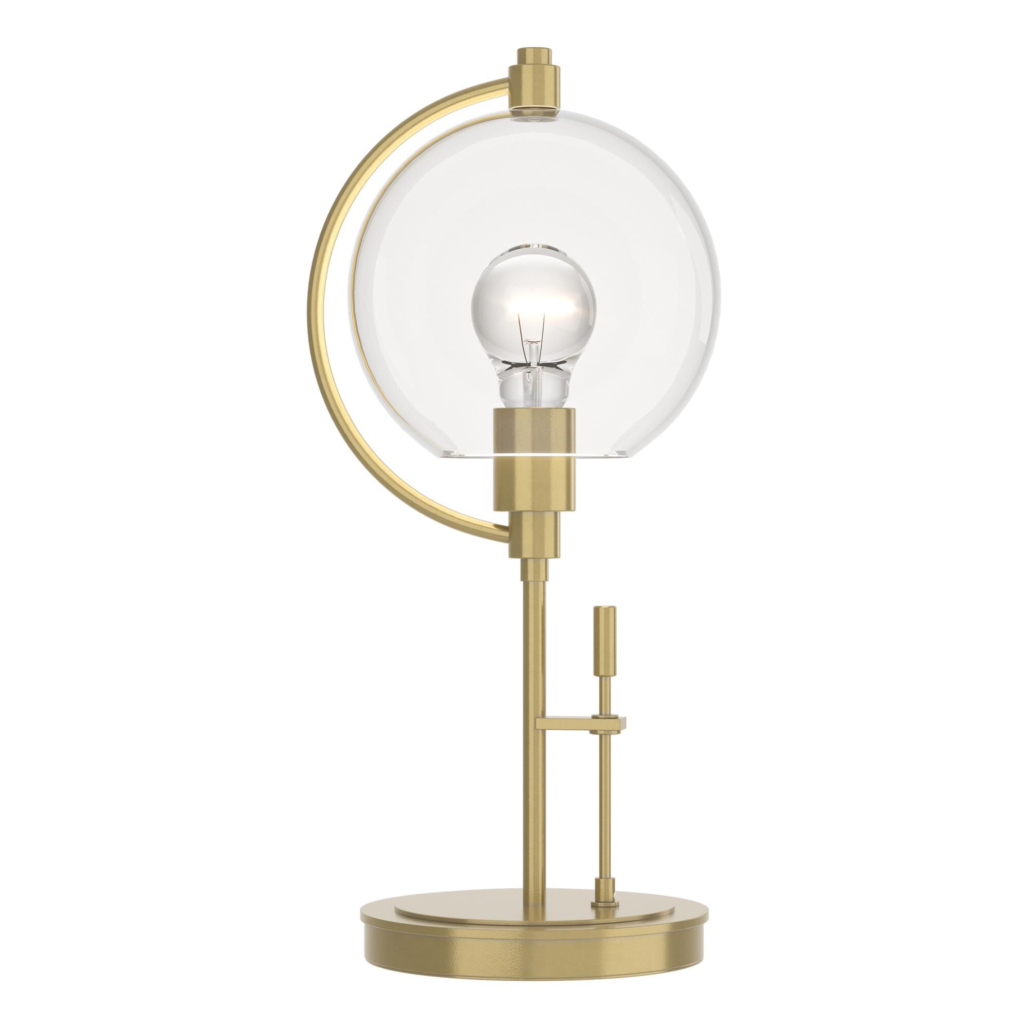 Shown in Modern Brass finish and Clear glass