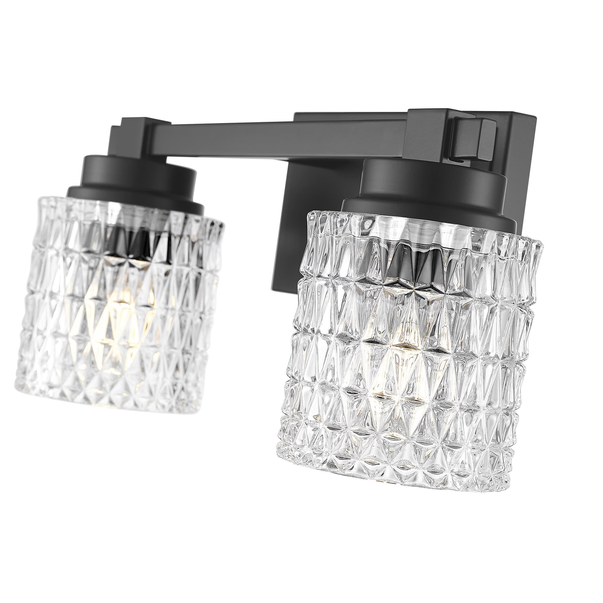 Shown in Matte Black finish and Clear Diamond glass
