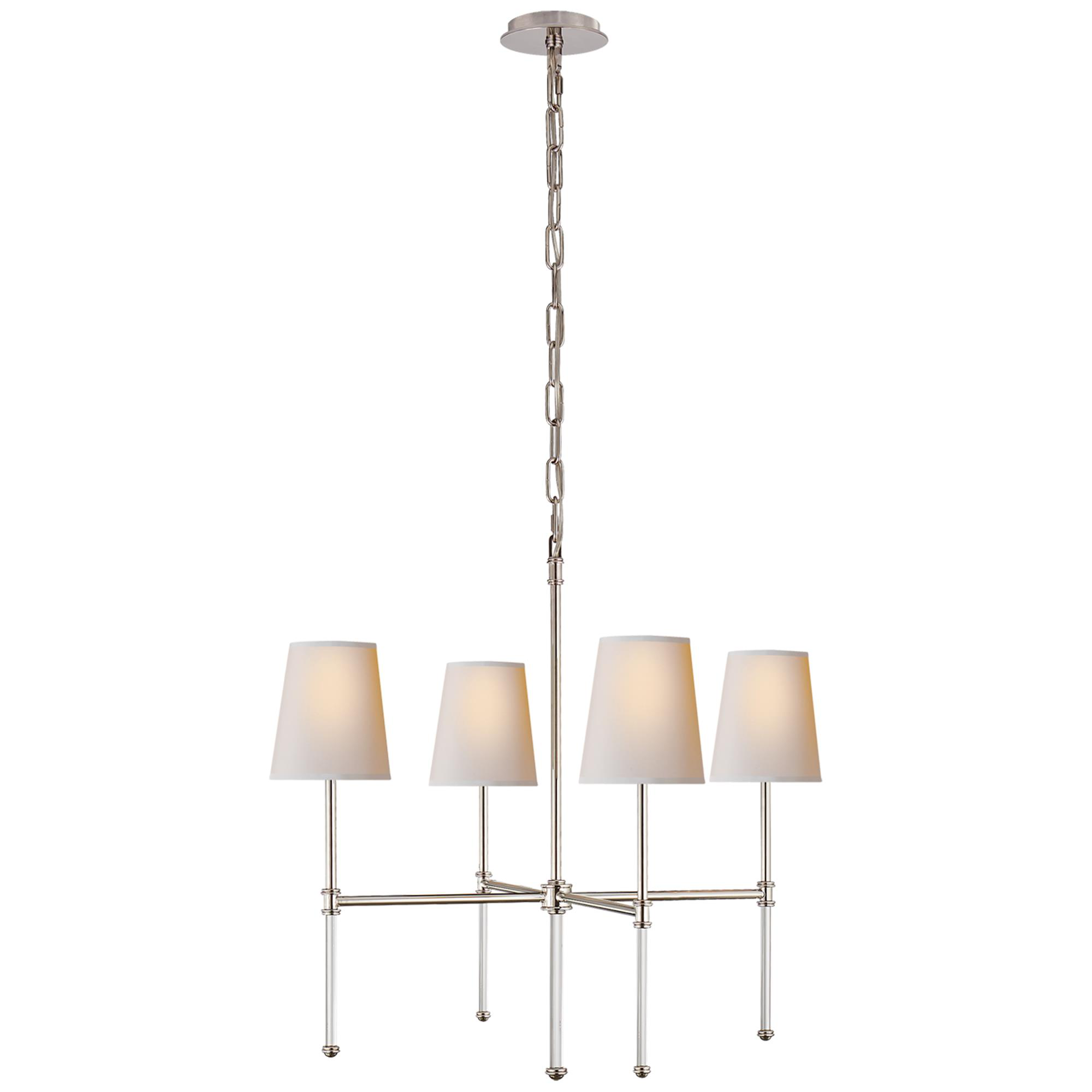 Shown in Polished Nickel finish and Natural Paper shade 