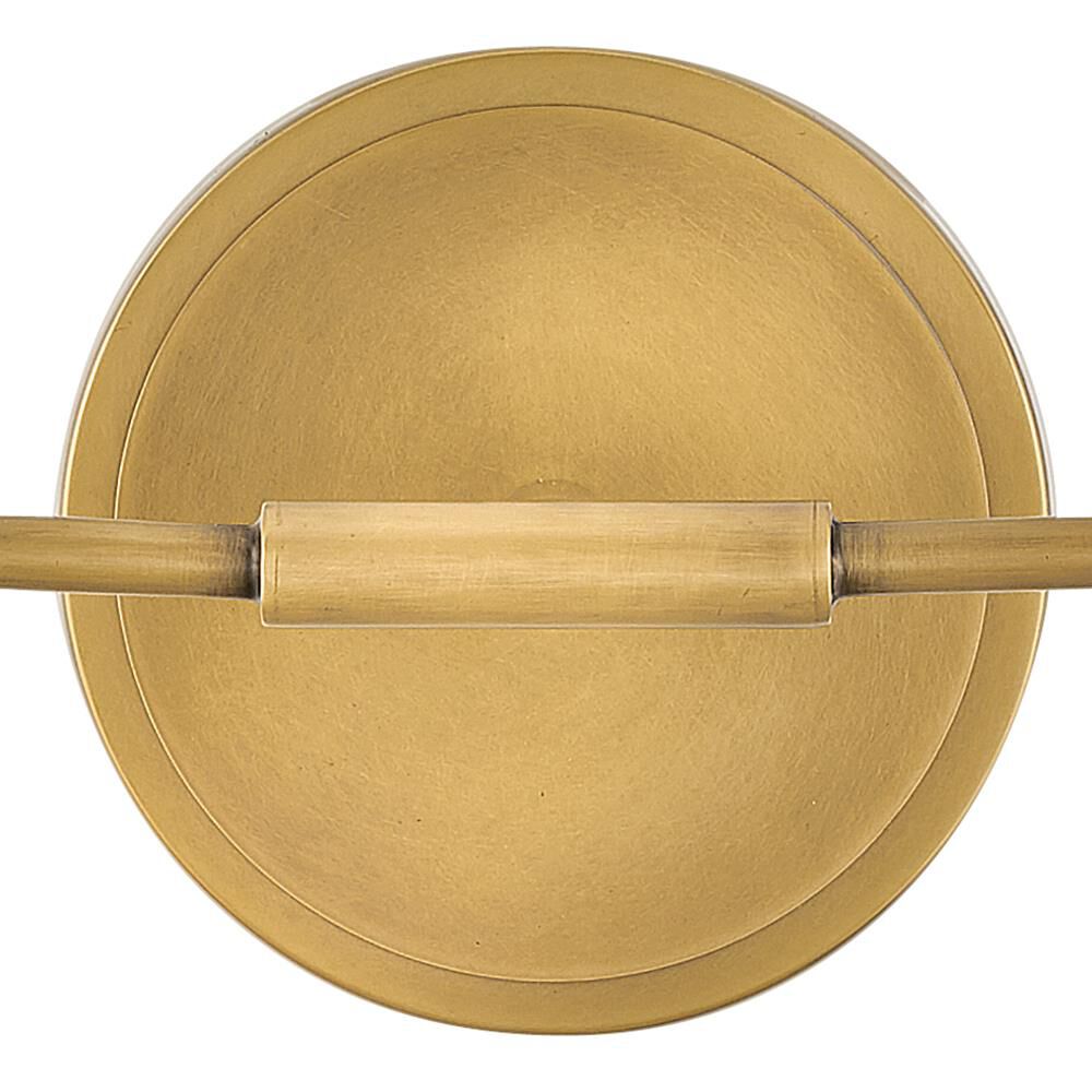 Shown in Heritage Brass finish and White glass