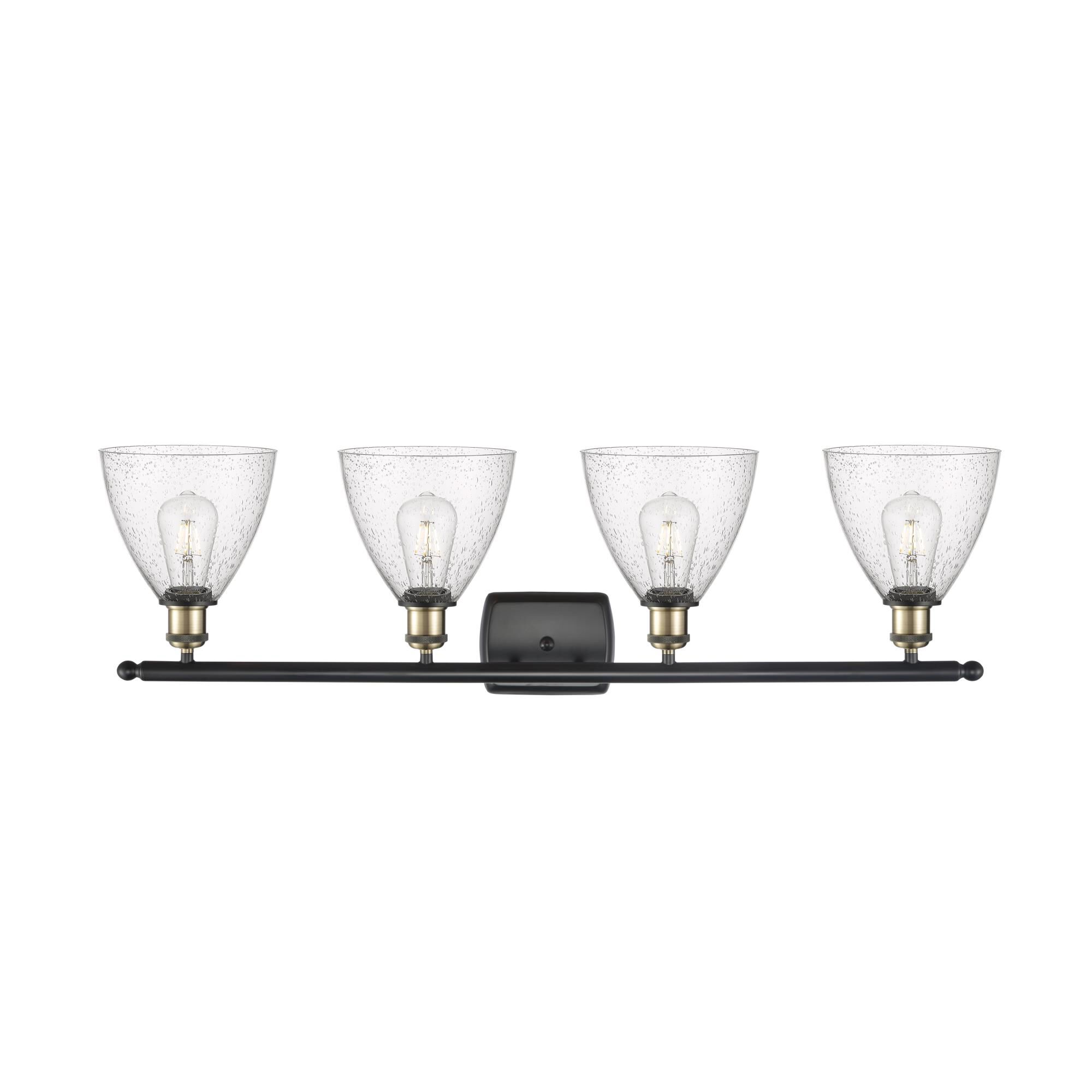 Shown in Black Antique Brass finish and Seedy Ballston Dome glass and No Shade shade