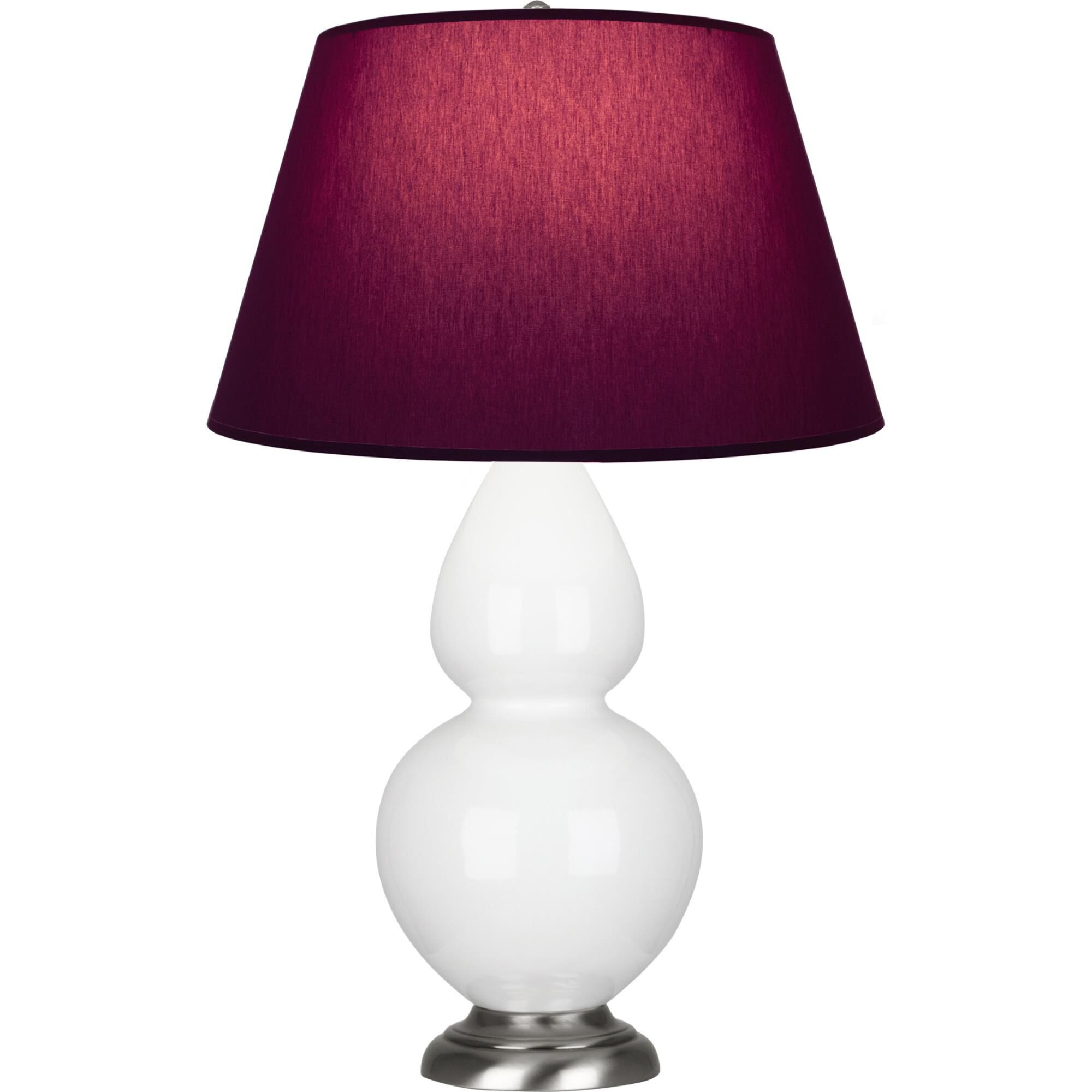 Shown in Daisy finish and Plum and Lavender shade and Antique Silver accent