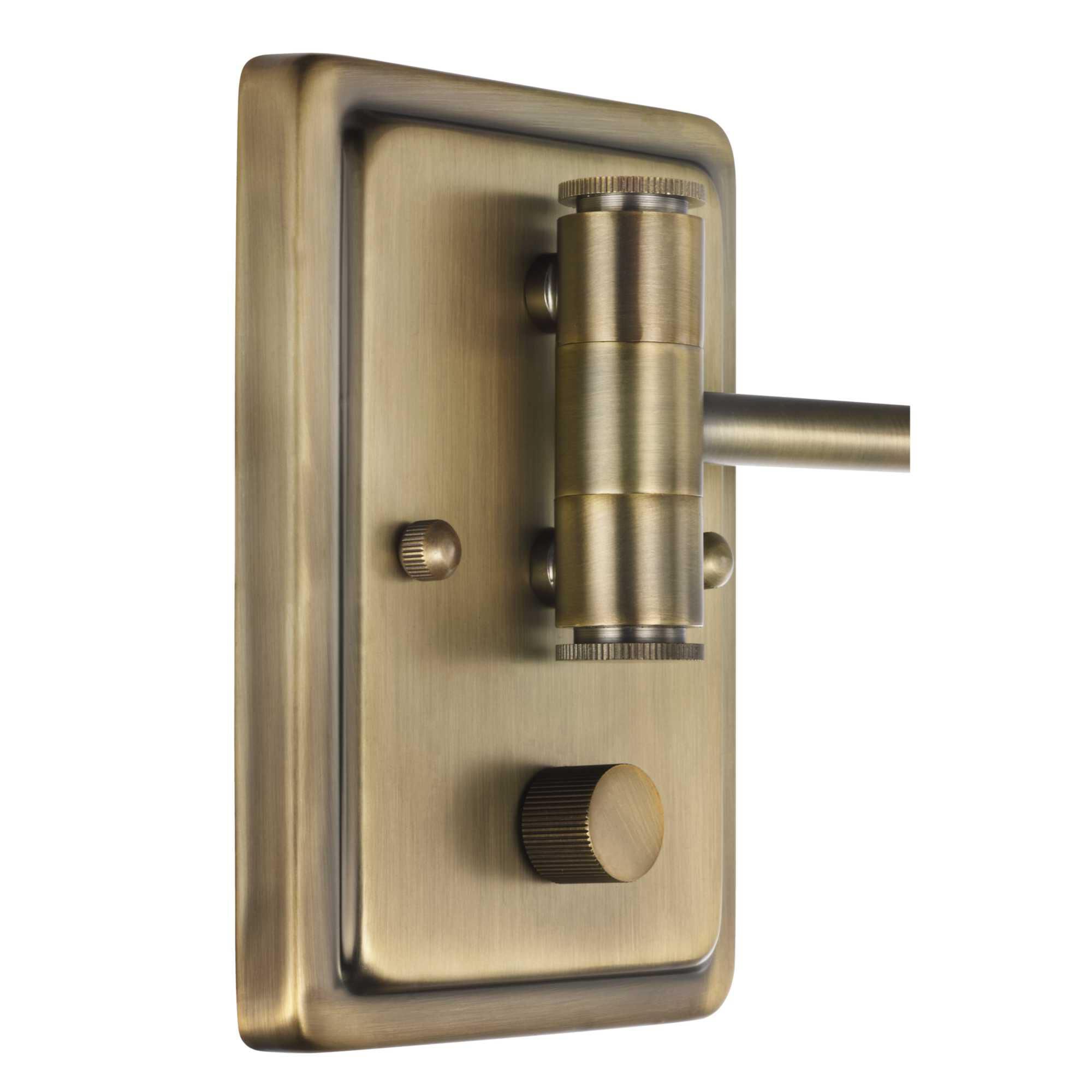 Shown in Vintage Brass finish and Vintage Brass glass