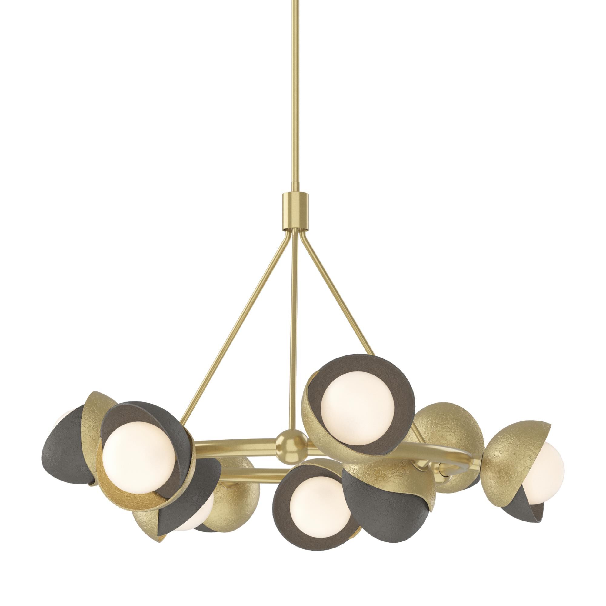 Shown in Modern Brass finish and Opal glass and Opal Glass shade
